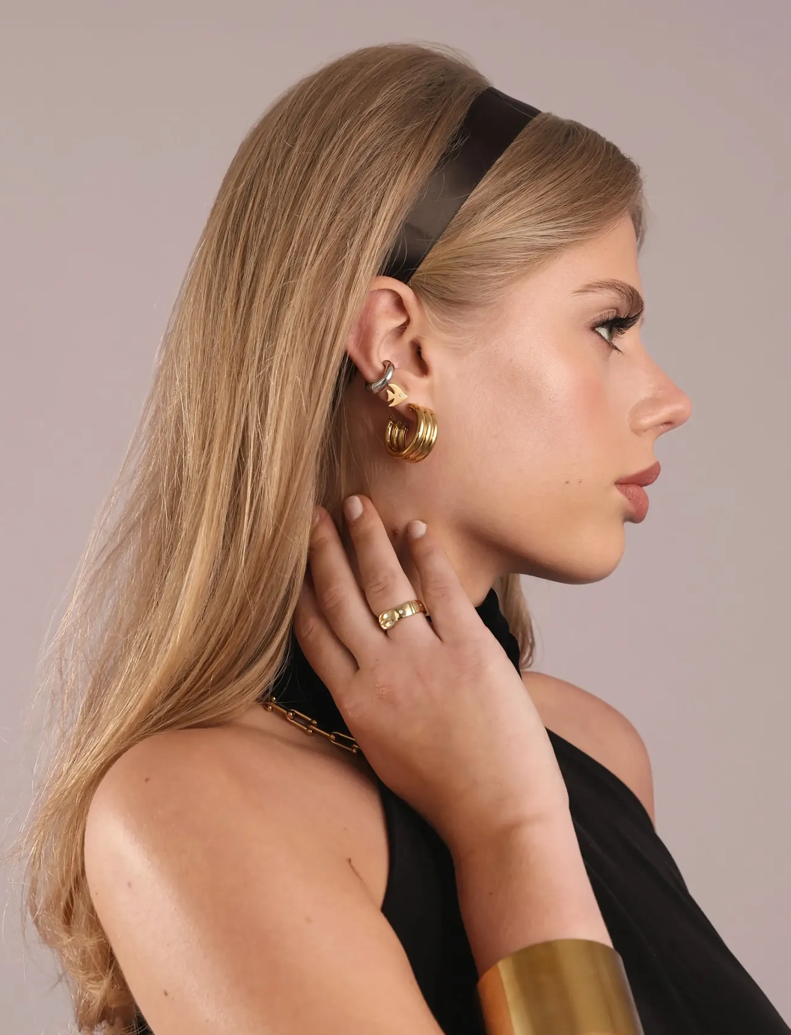 Timi of Sweden - Ayla - Gold Ring Stainless Steel - party wear at outlet prices - gold - 3