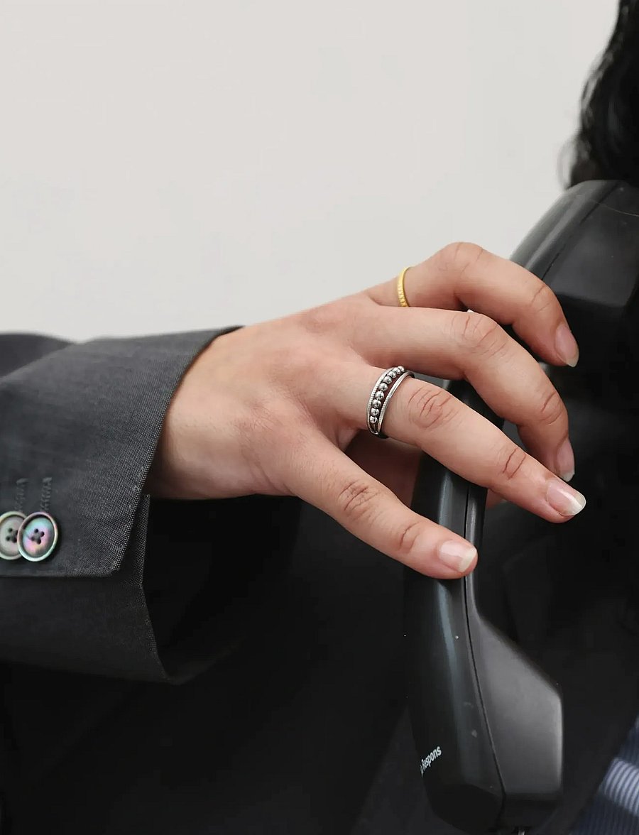 Timi of Sweden - Maggie - Structure Ring Stainless Steel - sõrmused - silver - 4
