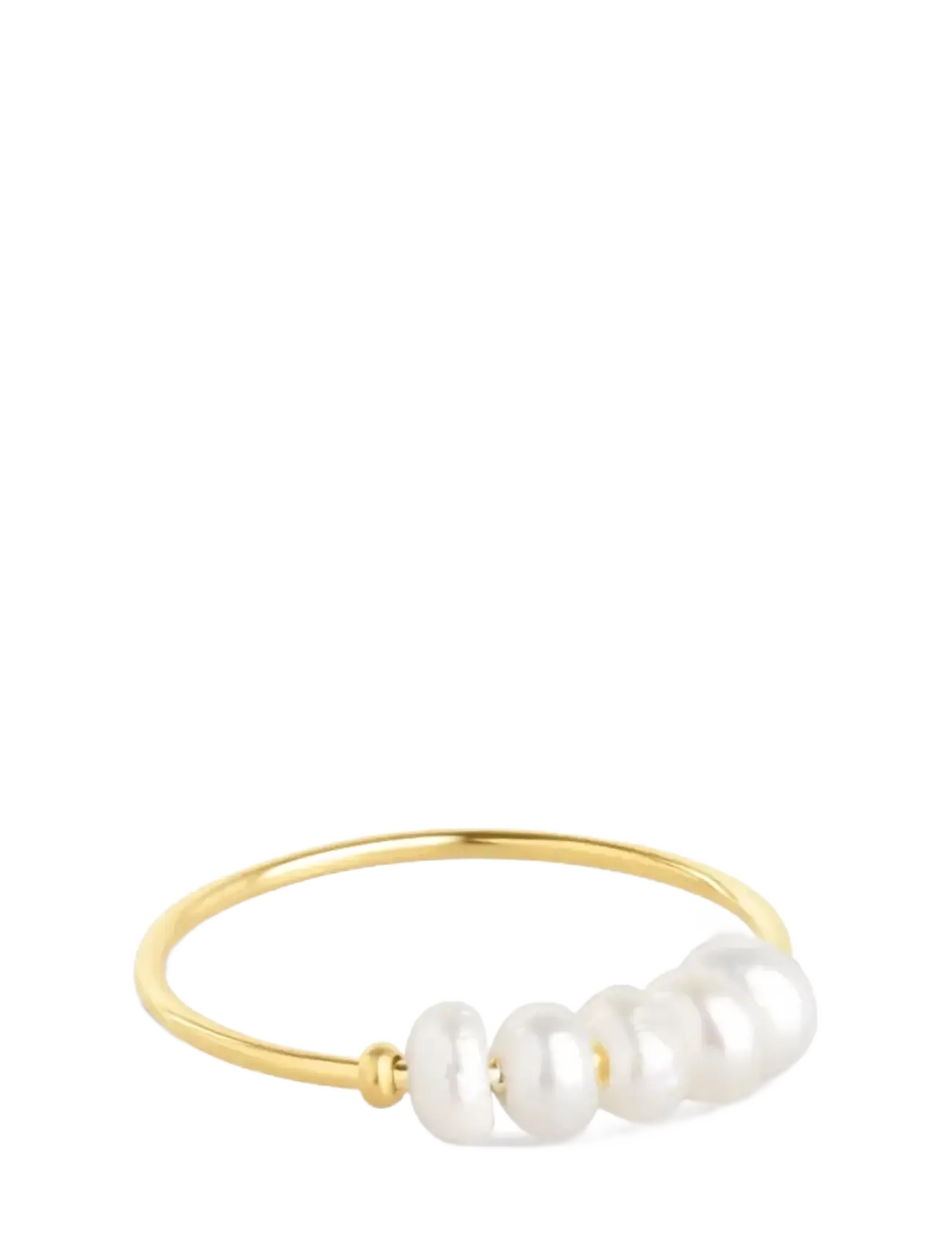 Timi of Sweden Loanna - Delicate Pearl Ring Stainless Steel - Accessoarer - GOLD / gold