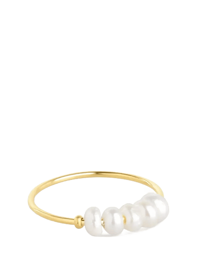Timi of Sweden - Loanna - Delicate Pearl Ring Stainless Steel - ringe - gold - 1