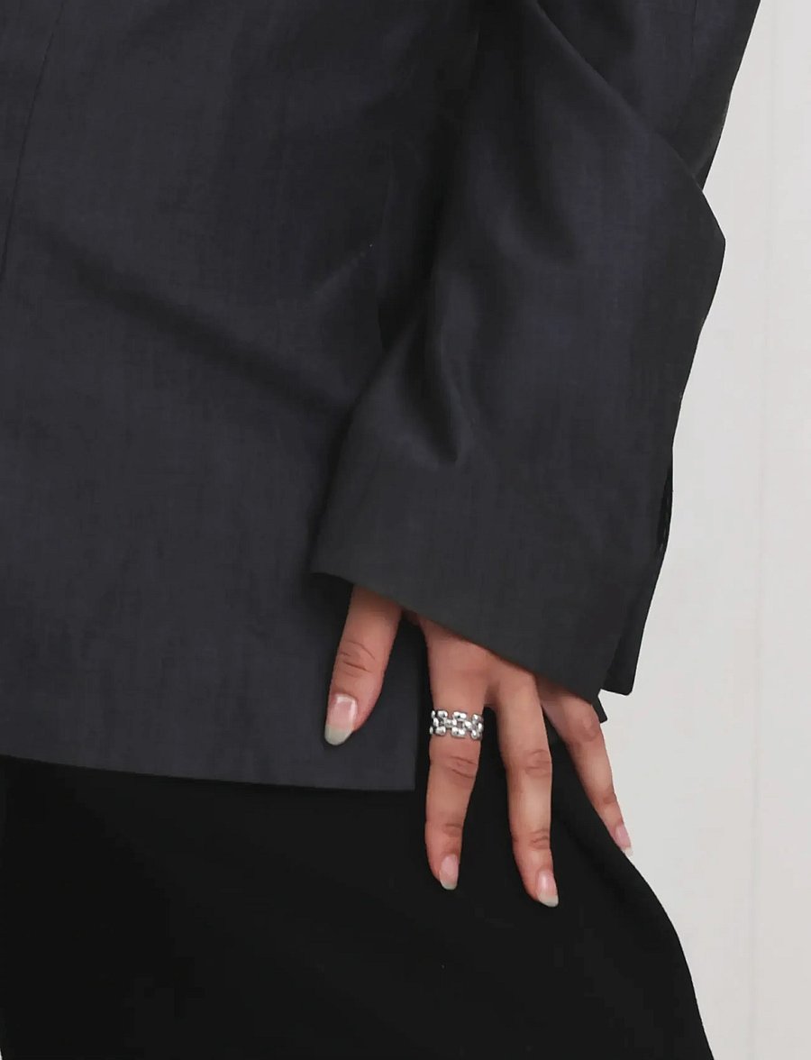 Timi of Sweden - Elira - Chunky Ring Stainless Steel - Žiedai - silver - 2