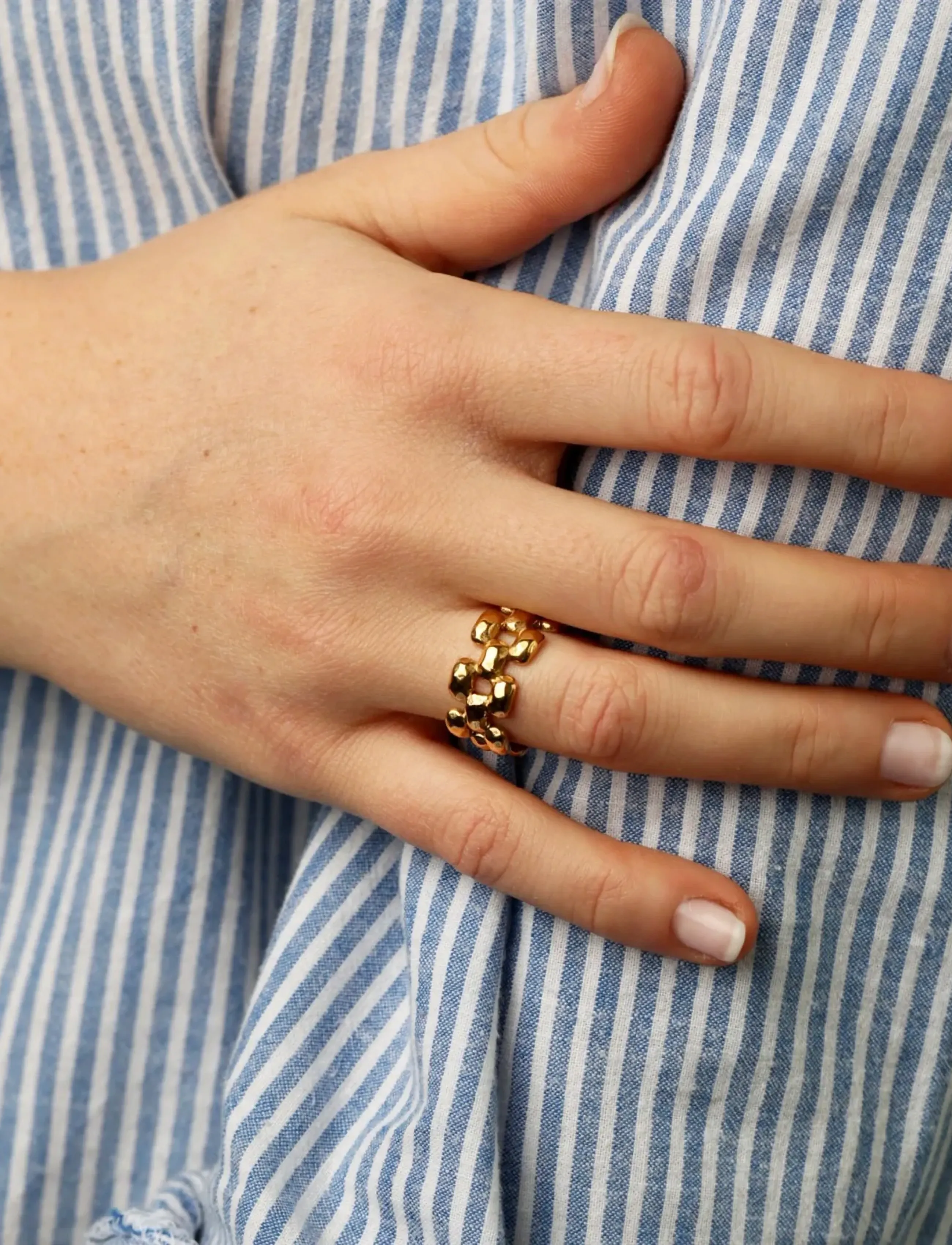 Timi of Sweden Elira Chunky Ring Stainless Steel, 55, Jewellery, Gold - Rings, Frauen