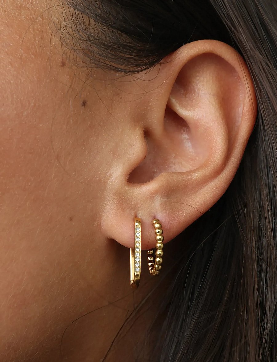 Timi of Sweden - Hildur - Bubble Hoop Earrings Stainless Steel - kreolen - gold - 1