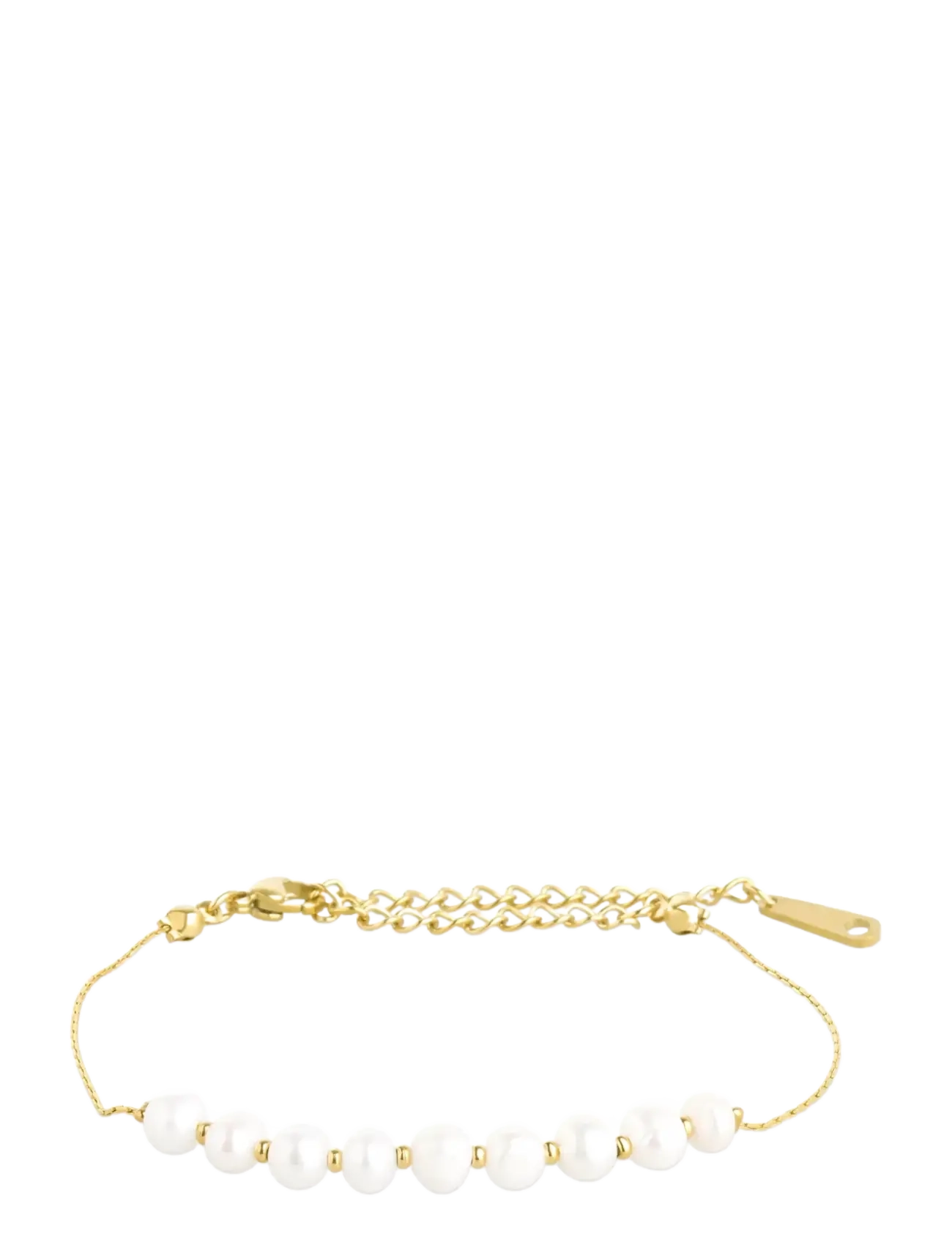 Timi of Sweden Loanna - Delicate Pearl Bracelet Stainless Steel - Smykker - GOLD / gold