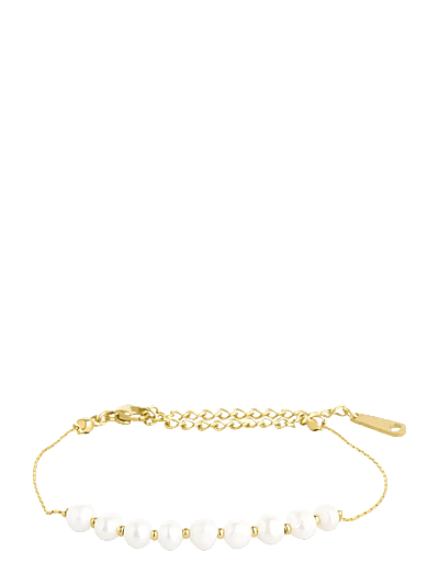 Timi of Sweden Loanna - Delicate Pearl Bracelet Stainless Steel - Skartgripir - GOLD / gold