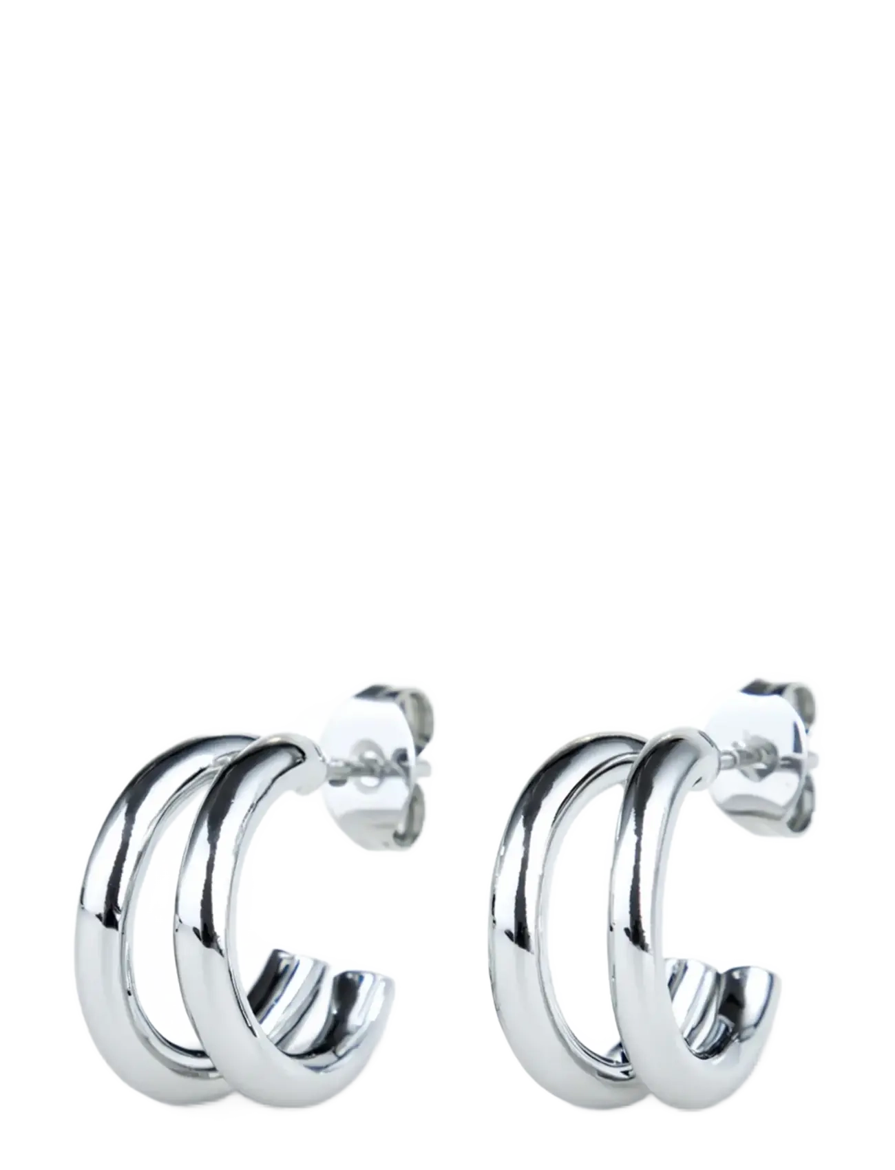 Timi of Sweden Heylin - Double Hoop Earrings Stainless Steel - Festtøj - SILVER / silver