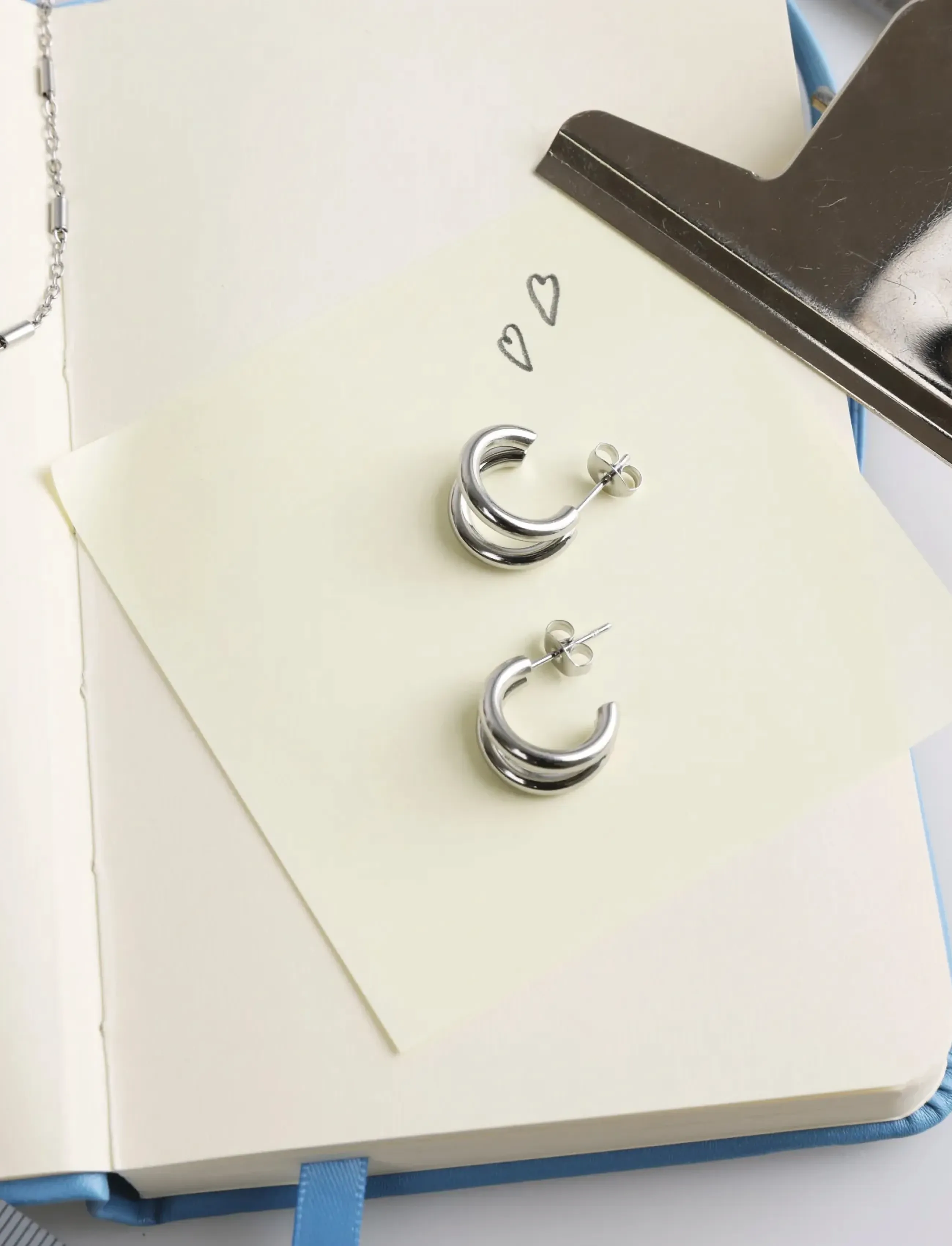 Timi of Sweden - Heylin - Double Hoop Earrings Stainless Steel - silver - 2