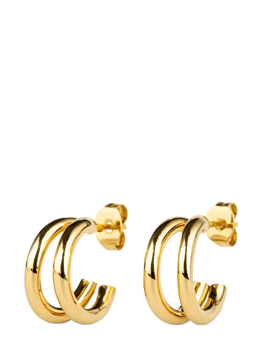 Timi of Sweden - Heylin - Double Hoop Earrings Stainless Steel - kreolen - gold - 1