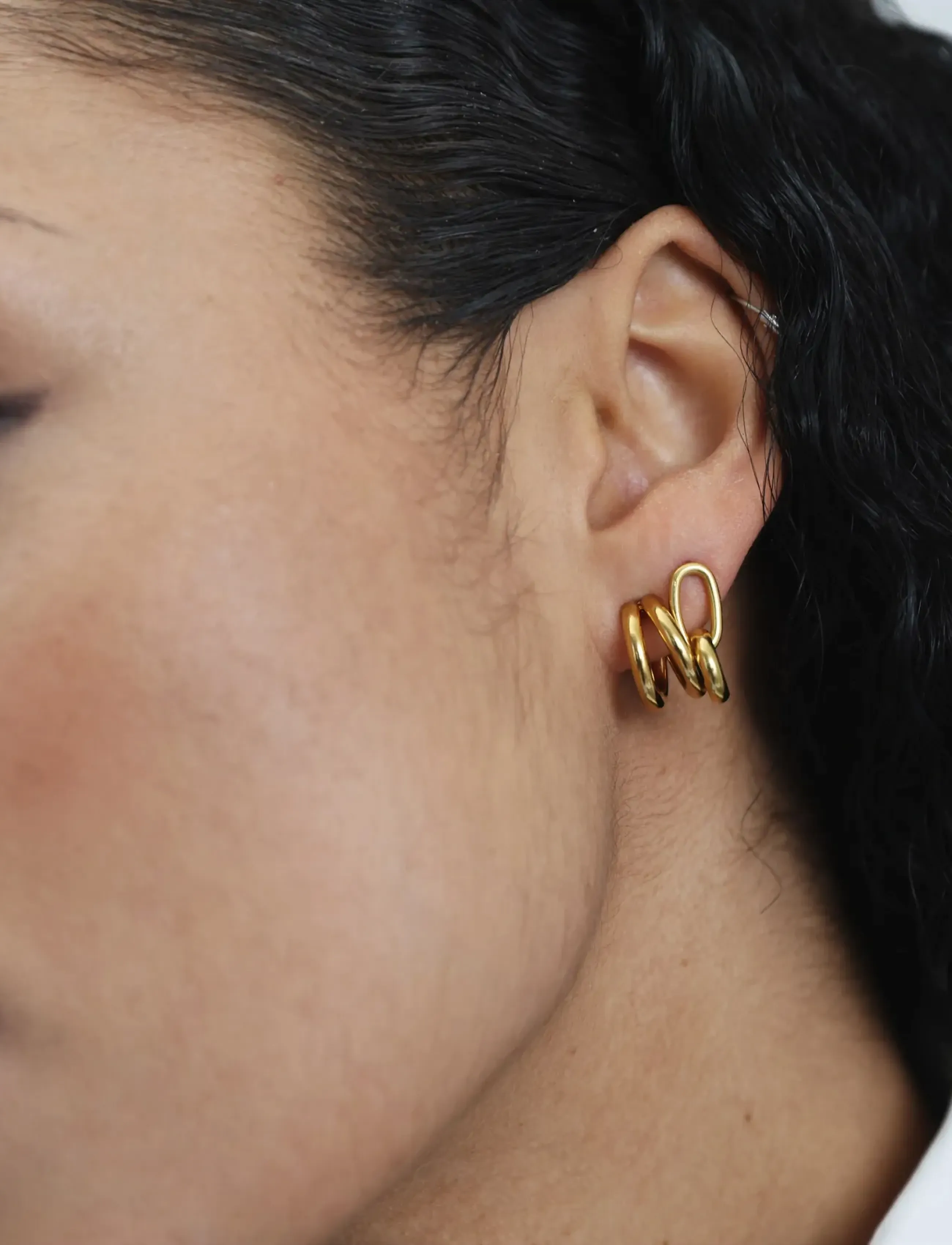 Timi of Sweden - Heylin - Double Hoop Earrings Stainless Steel - cerceaux - gold - 2