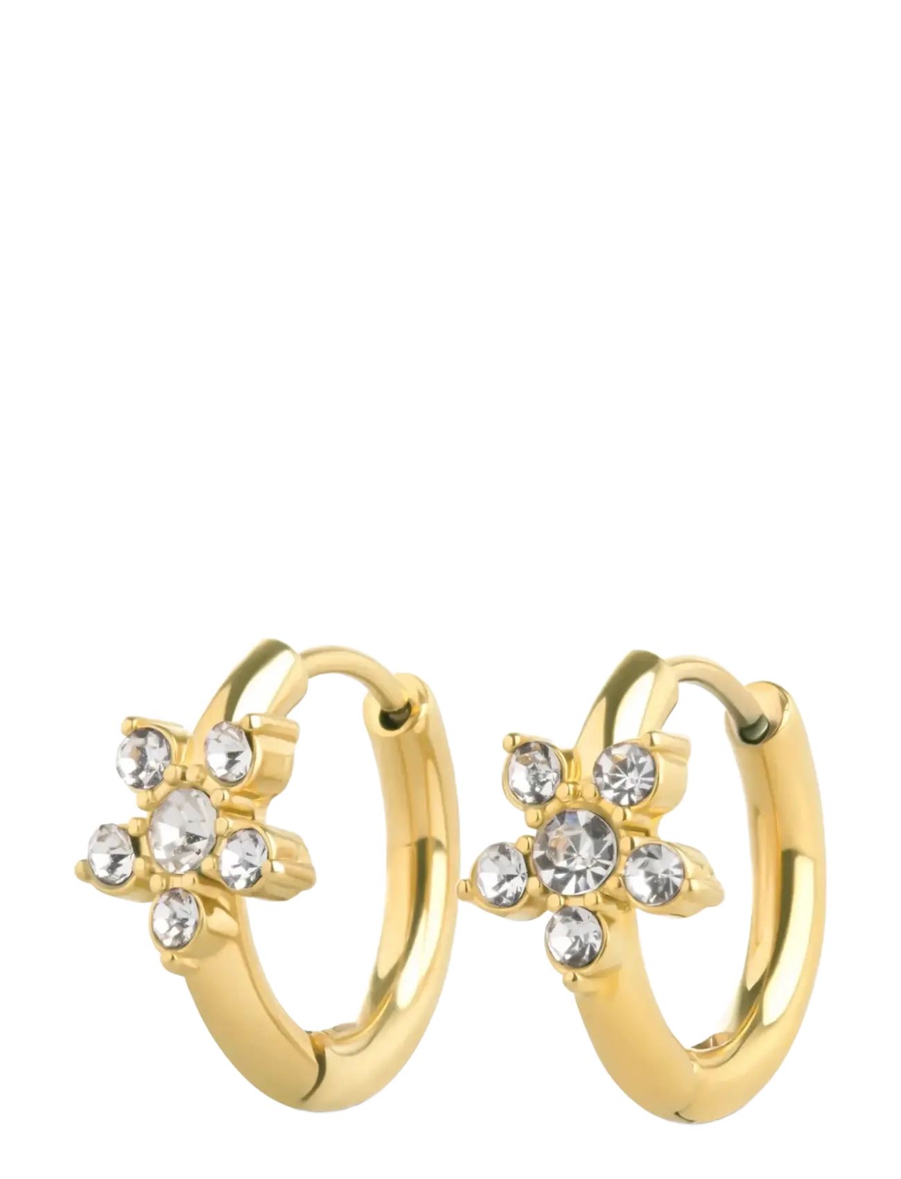 Timi of Sweden Helia - Crystal Hoop Earrings Stainless Steel - Igapäevane stiil - GOLD / gold