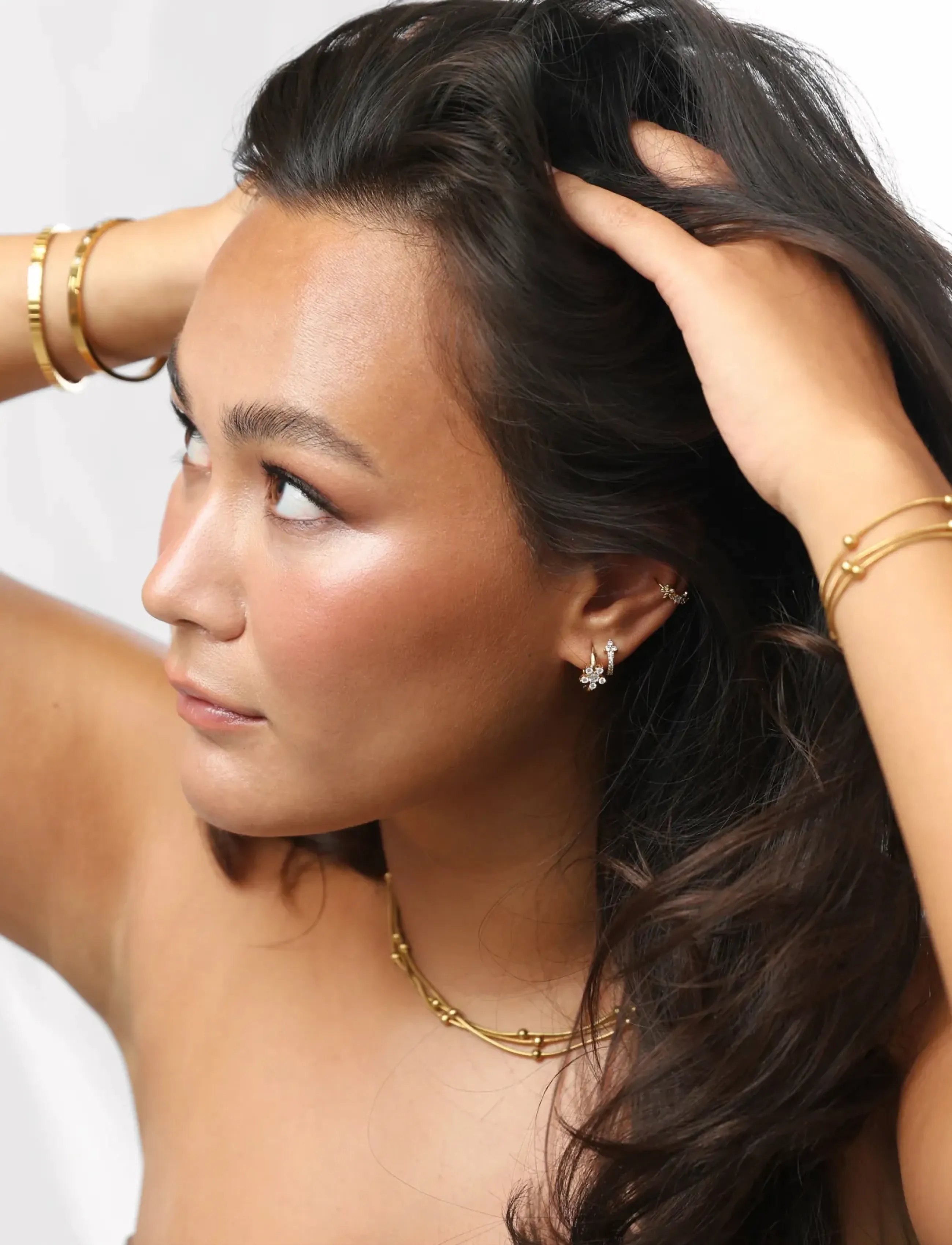 Timi of Sweden - Helia - Crystal Hoop Earrings Stainless Steel - kreolen - gold - 2