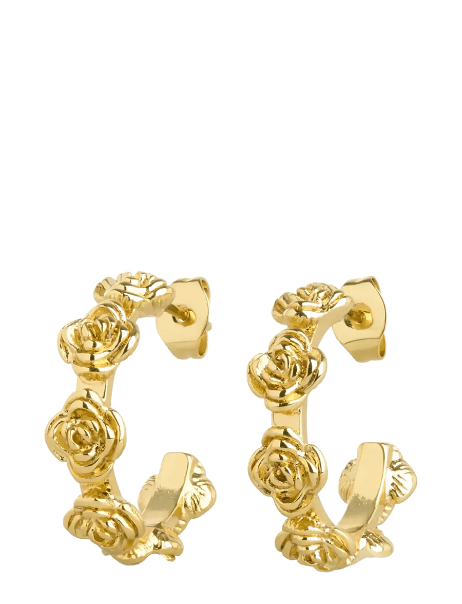 Timi of Sweden - Gerda - Flower Stud Earrings Stainless Steel - hoops - gold - 1