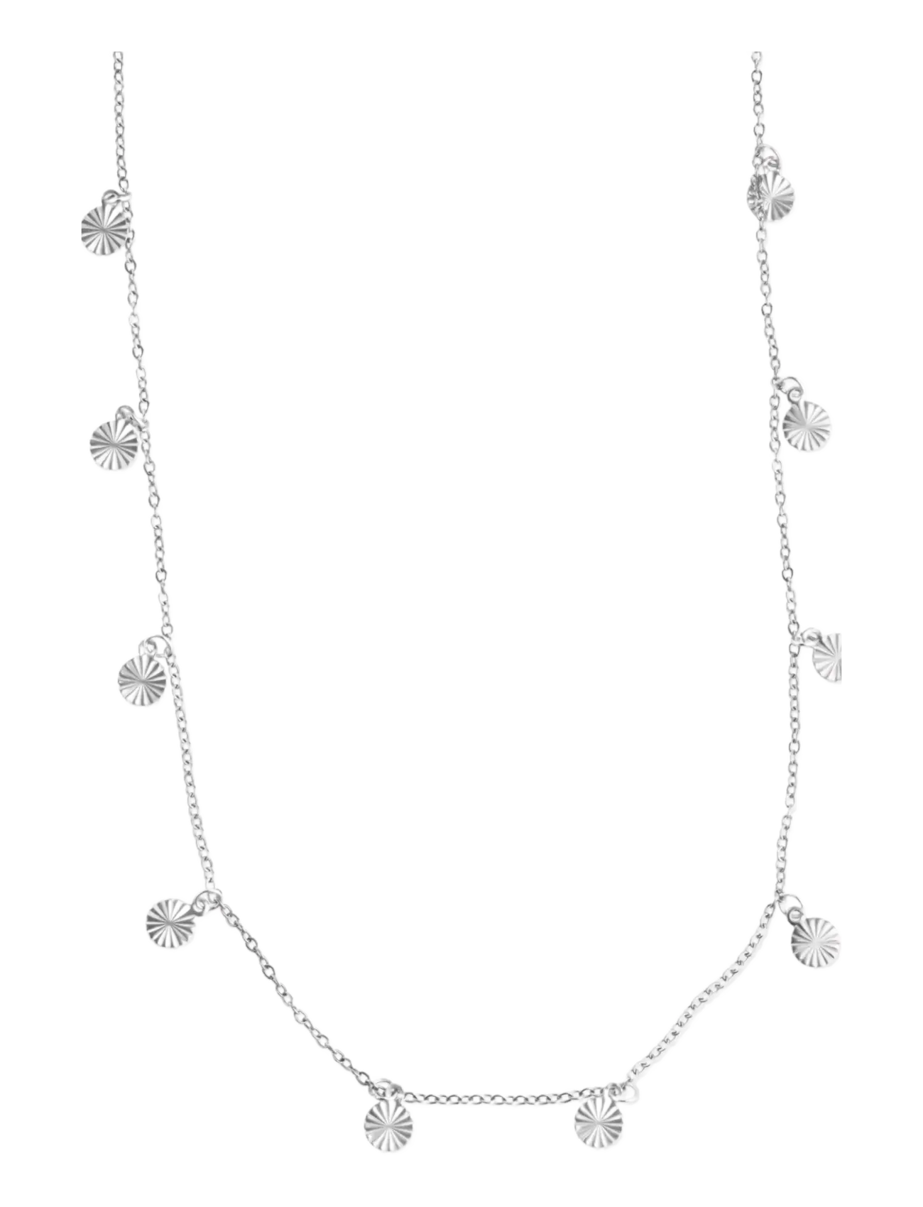 Timi of Sweden Liv - Coin Charm Necklace Stainless Steel - Smykker - SILVER / silver