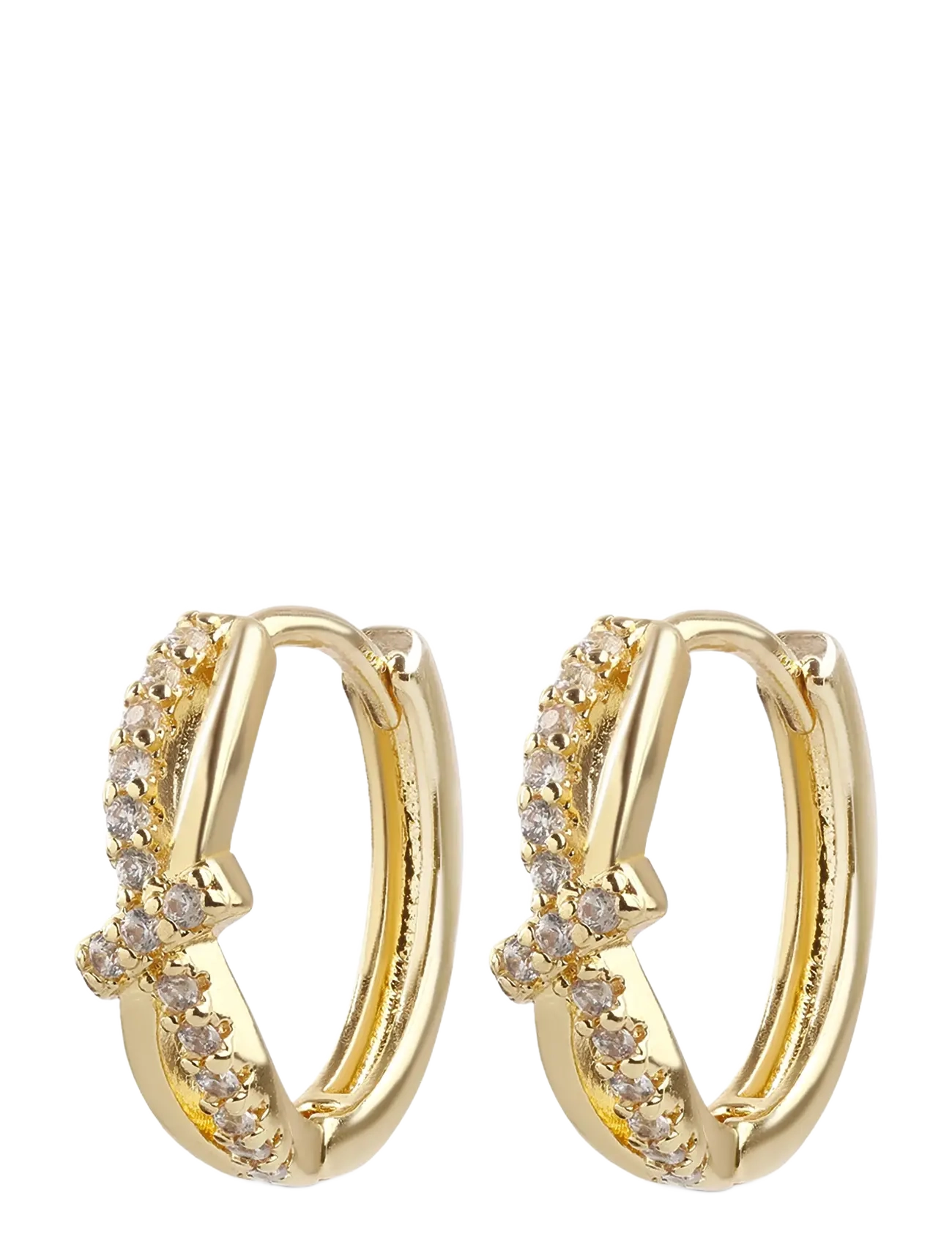 Timi of Sweden Marigold Crystal Hoop Earrings, Kvinder, Krystal Creoler, Guld, Str: ONE SIZE