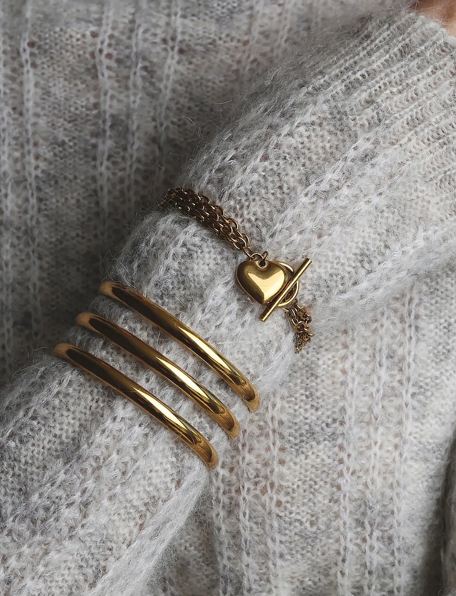 Timi of Sweden - Norma - Triple Bangle Bracelet Stainless Steel - armringe - gold - 3