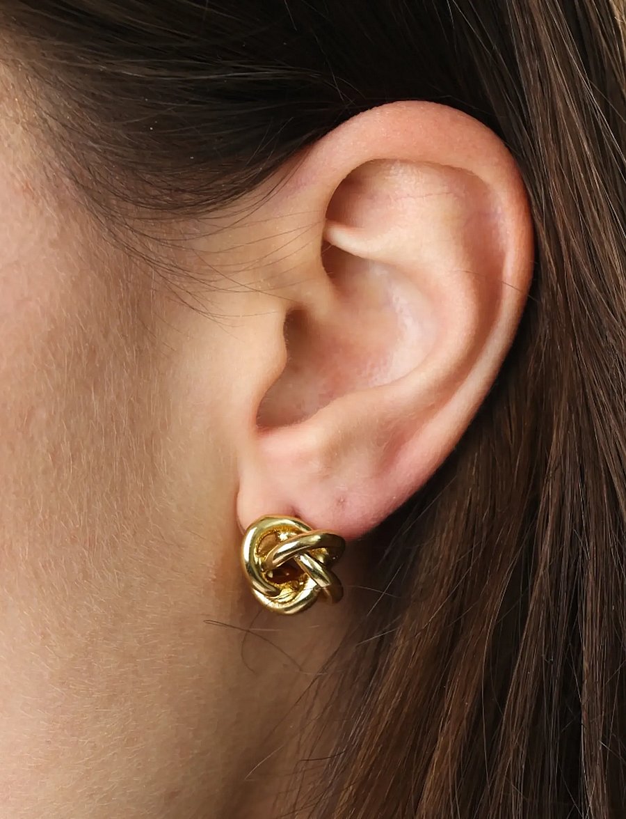Timi of Sweden - Karla - Knot Stud Earrings Stainless Steel - neet-kõrvarõngad - gold - 0