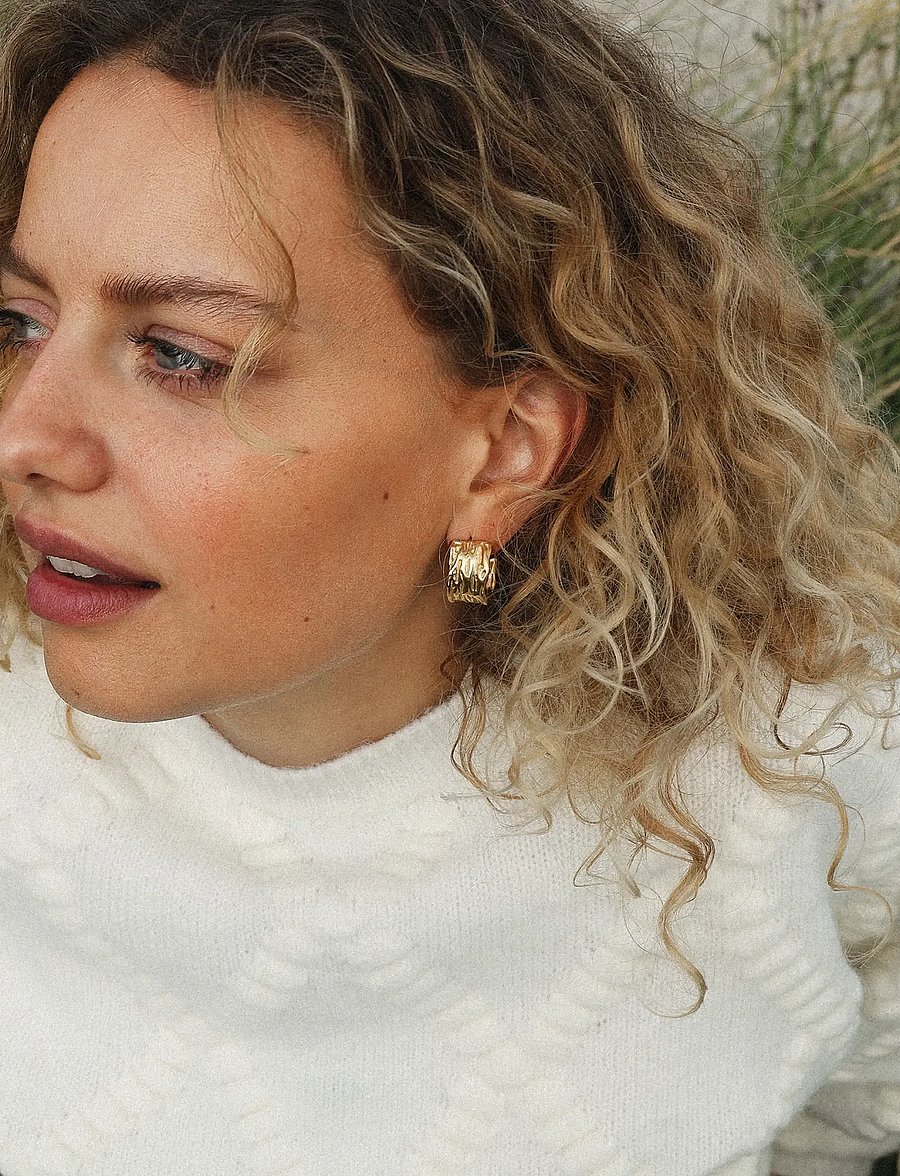 Timi of Sweden - Magela - Organic Earrings Stainless Steel - kreolen - gold - 2