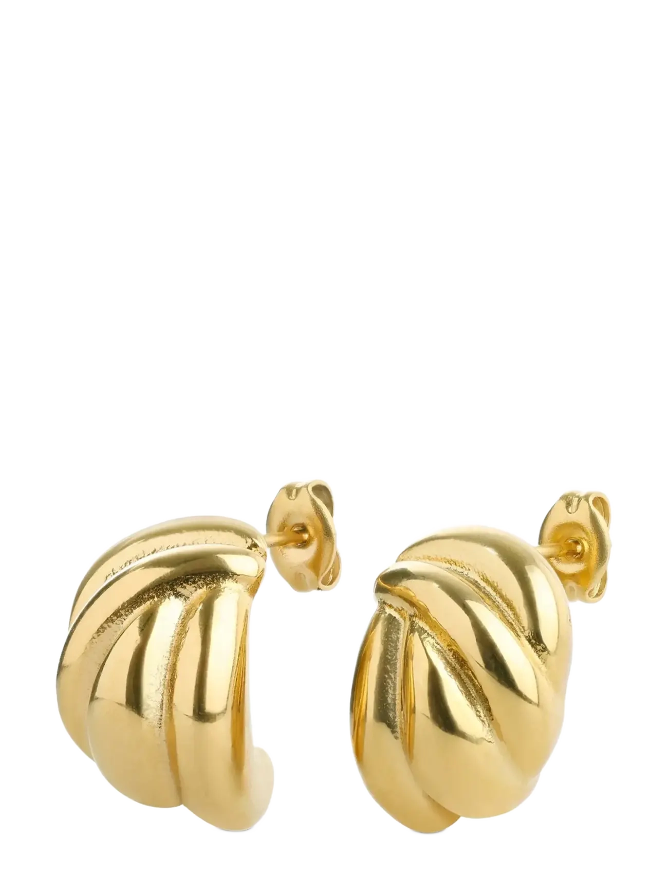Timi of Sweden - Siv - Twisted Stud Earrings Stainless Steel - stud earrings - gold - 2