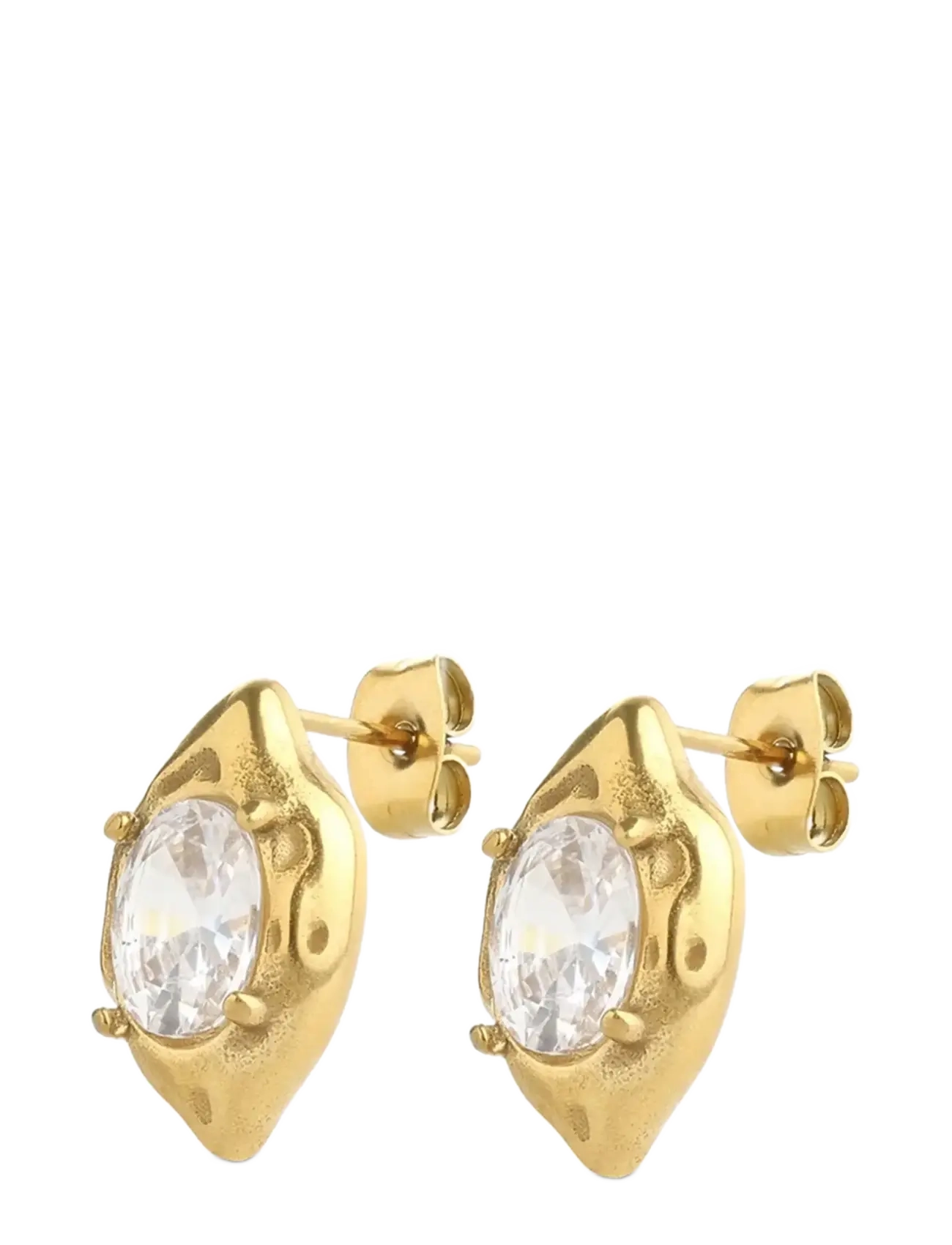 Timi of Sweden Azia - Crystal Stud Earrings Stainless Steel - Aksessuaarid - GOLD / gold