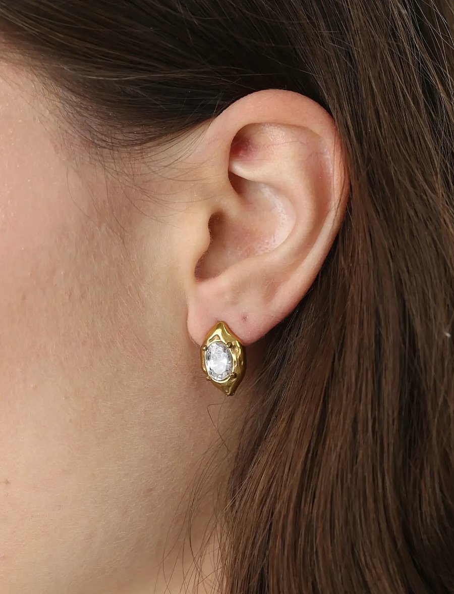 Timi of Sweden - Azia - Crystal Stud Earrings Stainless Steel - ohrstecker - gold - 2