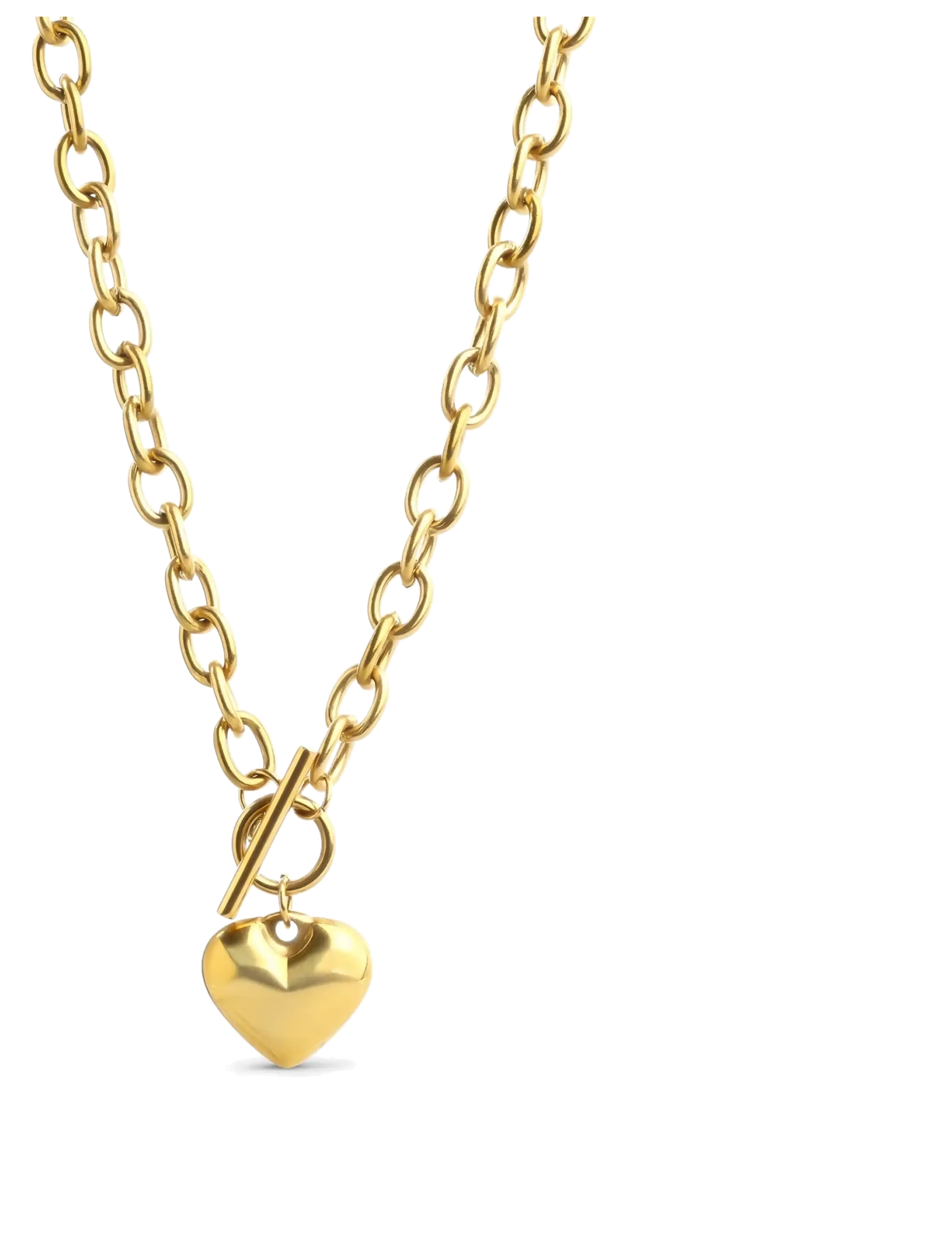 Timi of Sweden Myra - Heart Necklace Stainless Steel - Chain necklaces - GOLD / gold