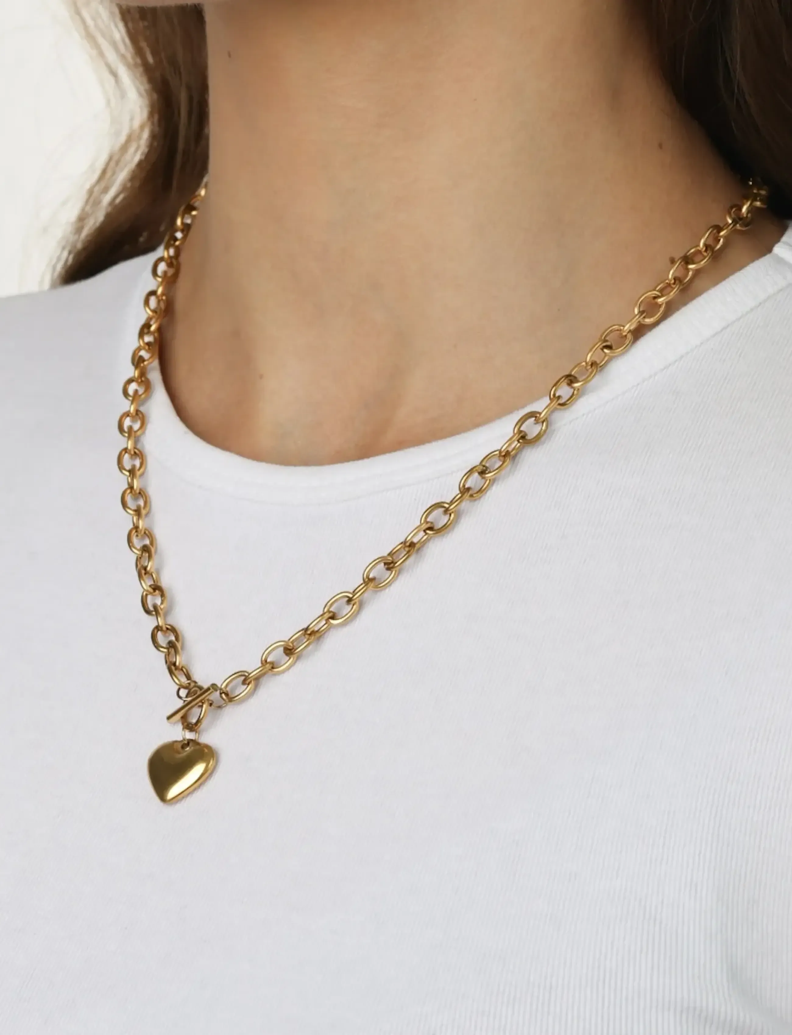 Timi of Sweden - Myra - Heart Necklace Stainless Steel - gold - 2