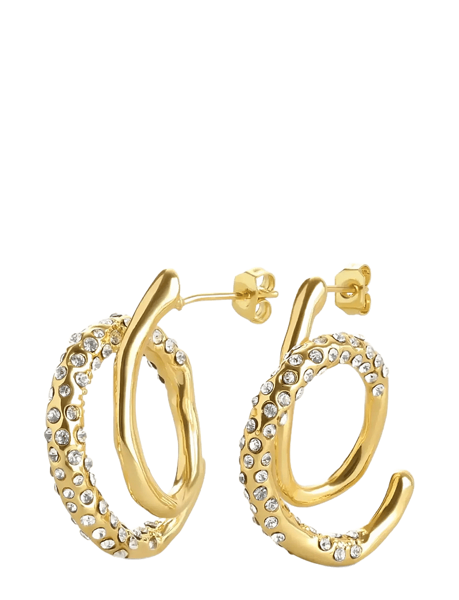 Timi of Sweden - Marisol - Spiral Crystal Earrings - statement kõrvarõngad - gold - 1