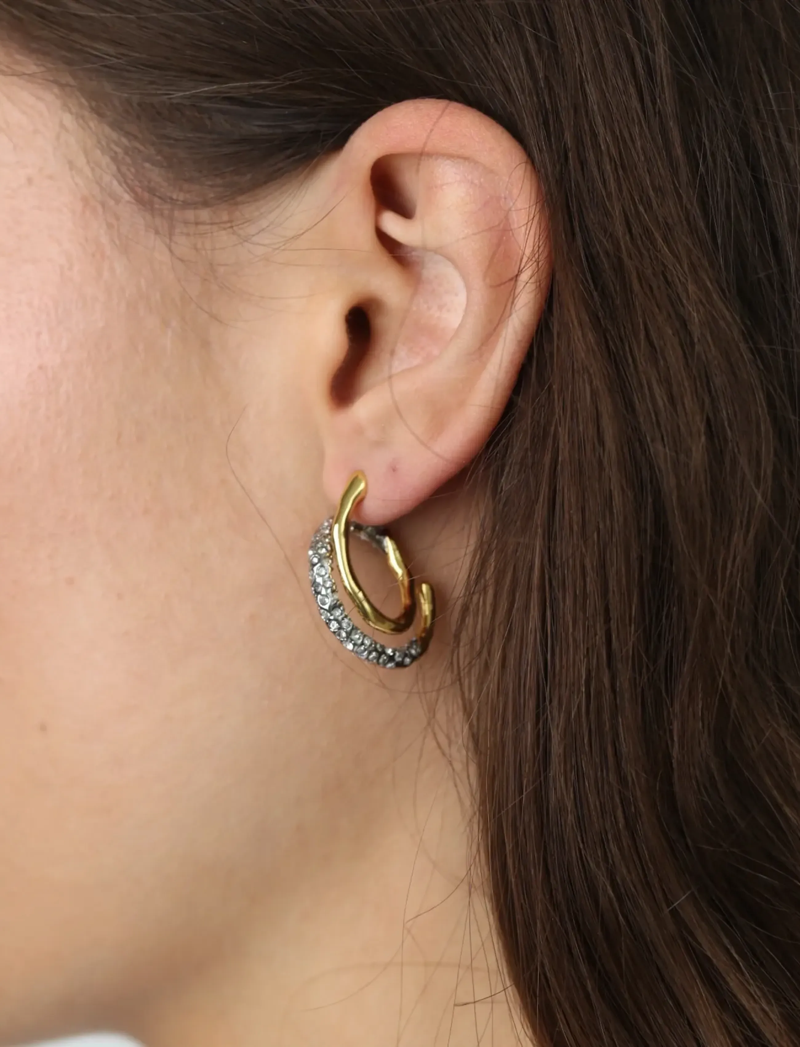 Timi of Sweden Marisol Spiral Crystal Earrings, Damen, Spiral Kristall Ohrringe, Gold, Gr.ONE SIZE