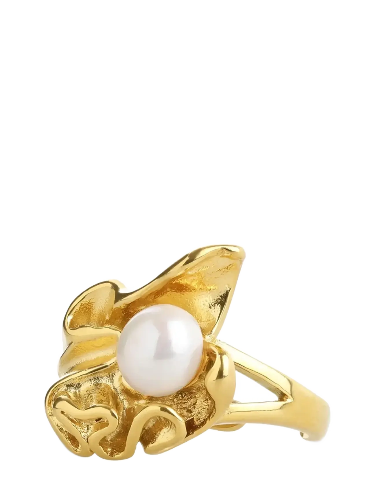 Timi of Sweden Lex Molten Pearl Ring Stainless Steel, Damen, Geschmolzener Perlenring, Gold, Gr: One Size