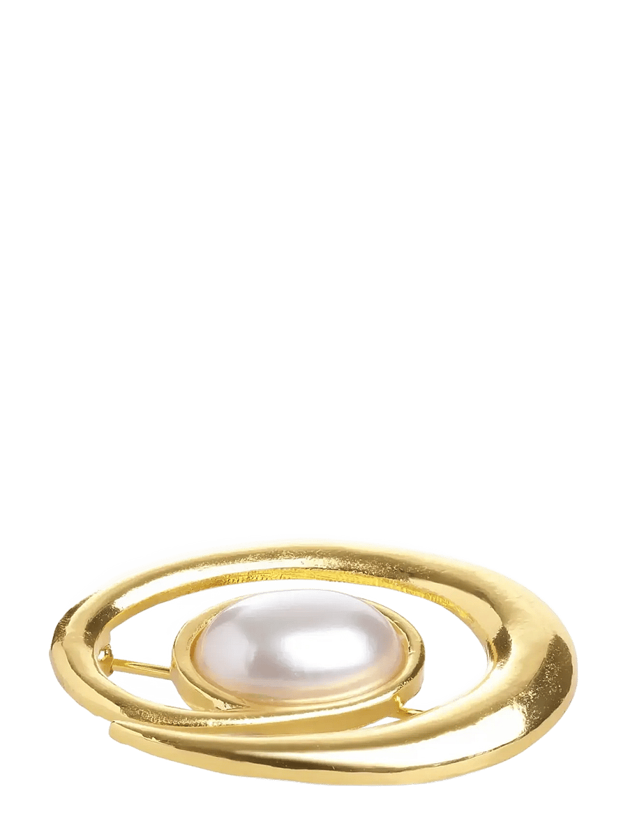 Timi of Sweden - Morgana - Pearl Brooch Gold - broschen - gold - 0