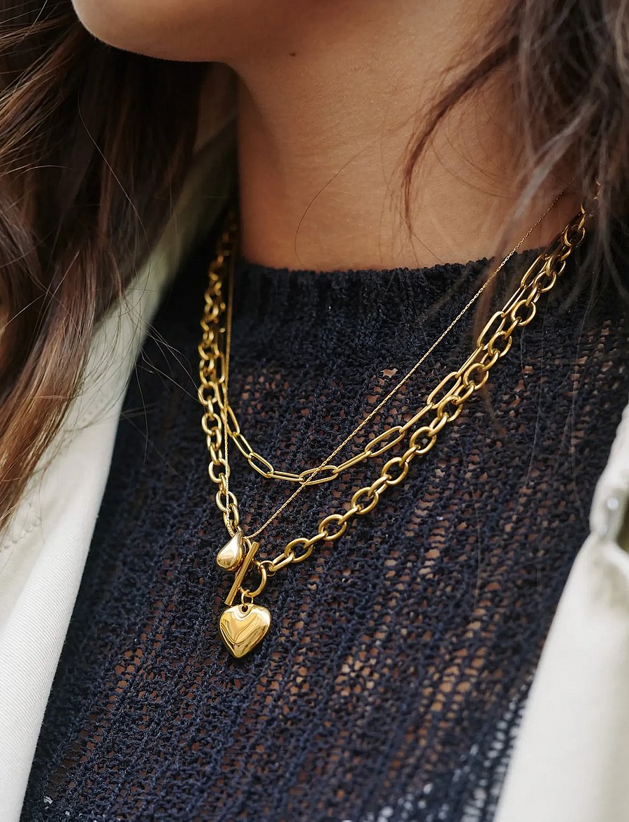 Timi of Sweden - Eira - Link Chain Necklace Stainless Steel - halsketten - gold - 0