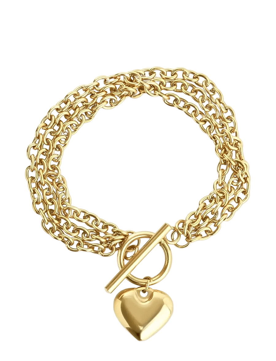 Timi of Sweden - Emilia - Heart Chain Bracelet Stainless Steel - käeketid - gold - 1