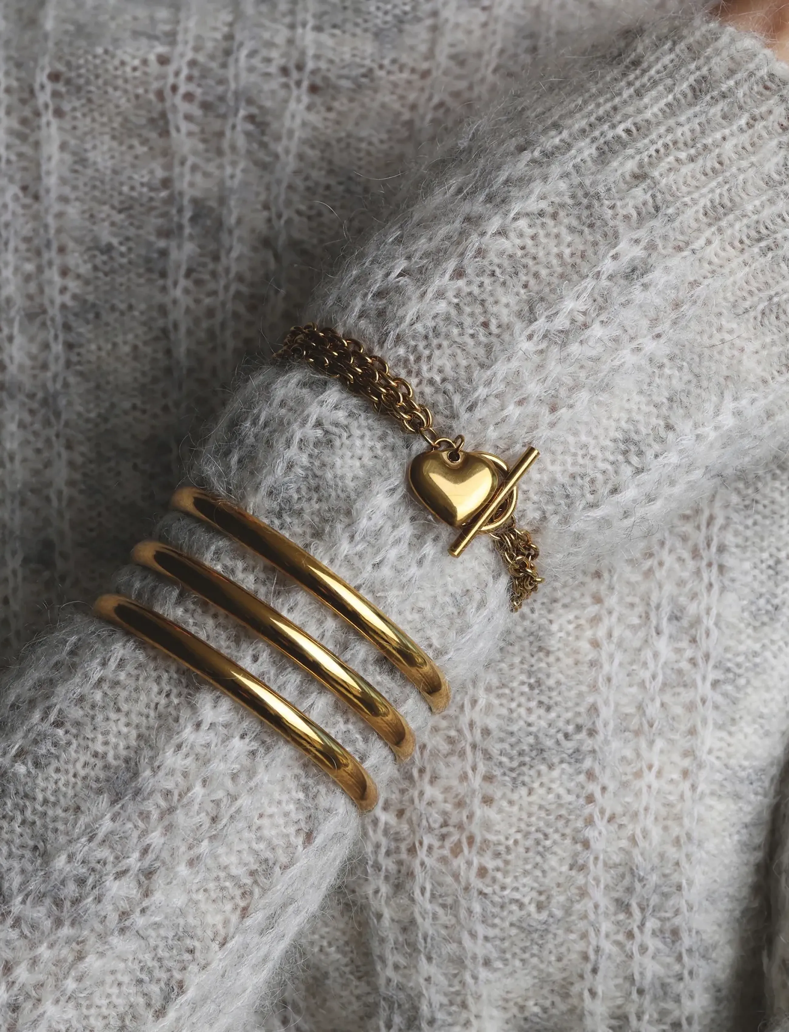 Timi of Sweden - Emilia - Heart Chain Bracelet Stainless Steel - käeketid - gold - 0