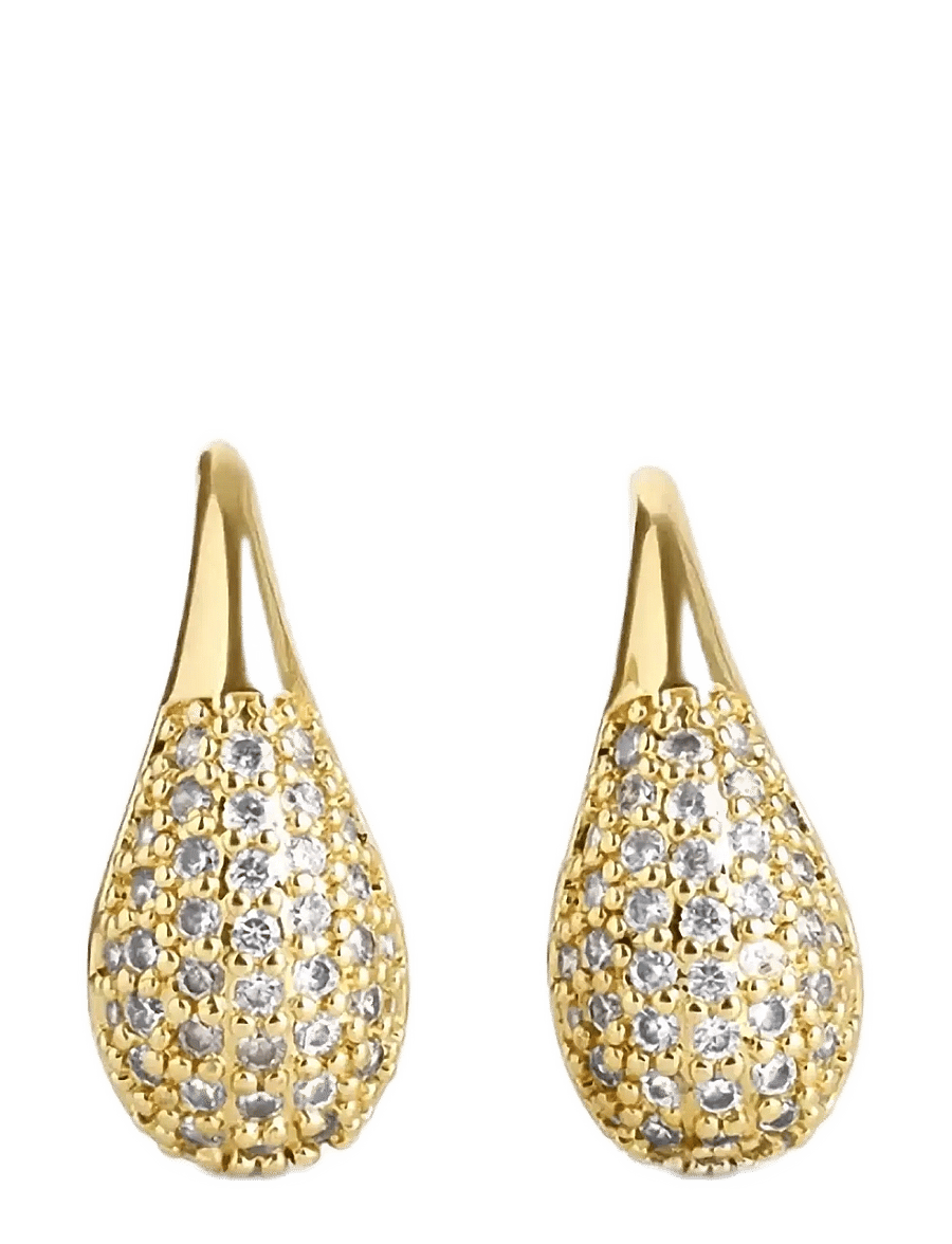 Timi of Sweden - Synne - Pavé Teardrop Earrings - Øreringe med vedhæng - gold - 1