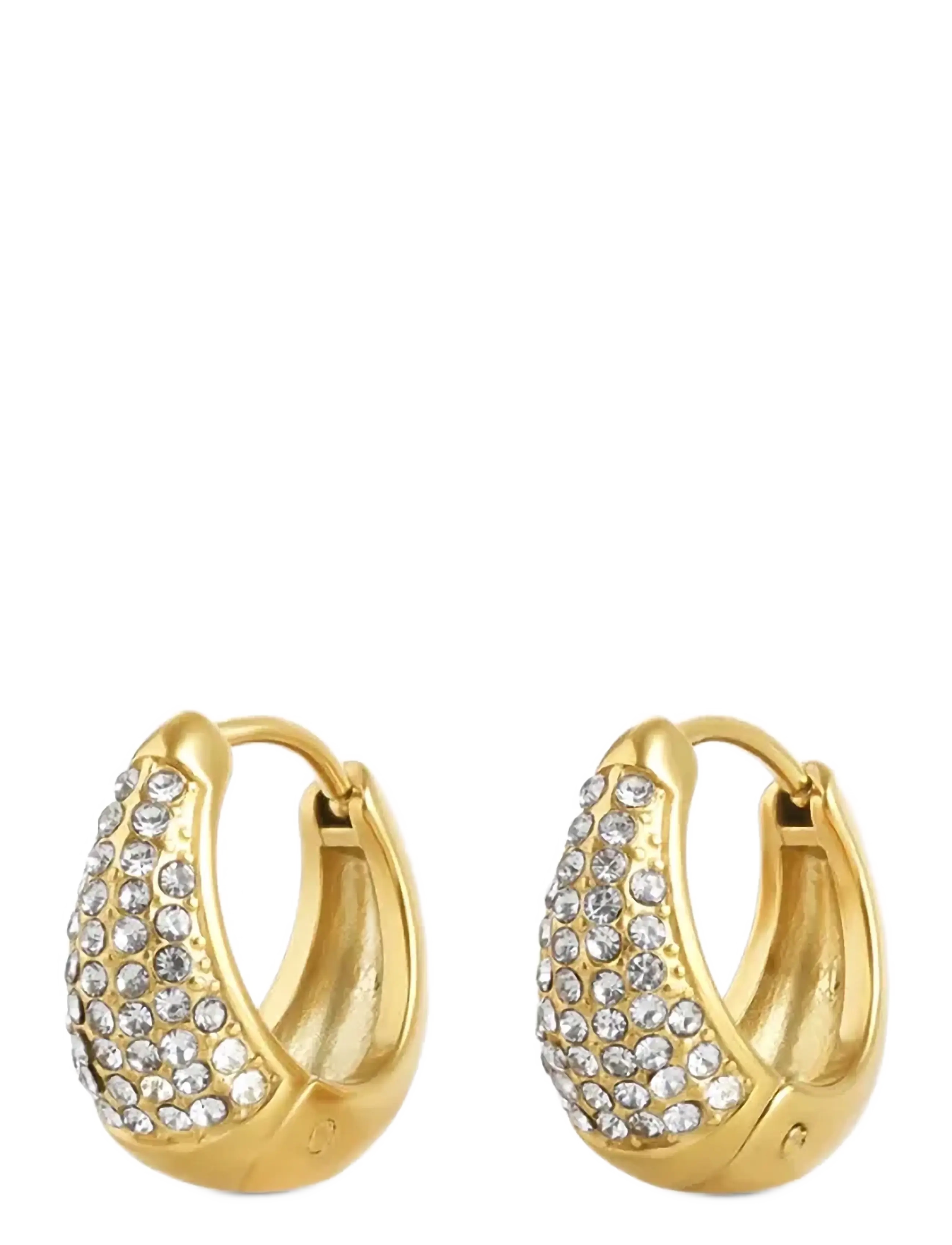 Timi of Sweden Sunniva - Pavé Hoop Earrings - Accessories - GOLD / gold