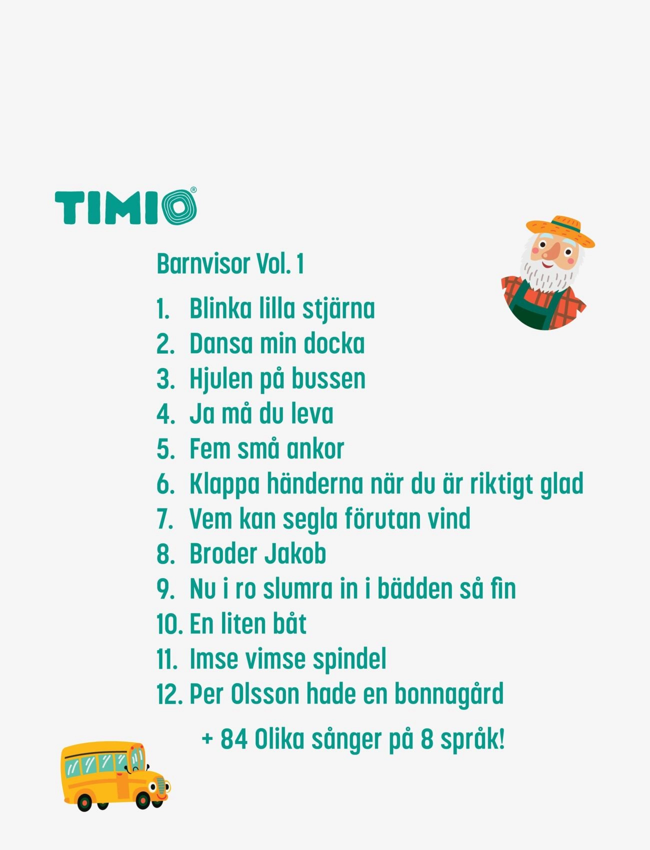 Timio - TIMIO Disc Set 1 - Wild Animals, Nursery Rhymes, Colours, Musical and Body Parts - multi coloured - 3