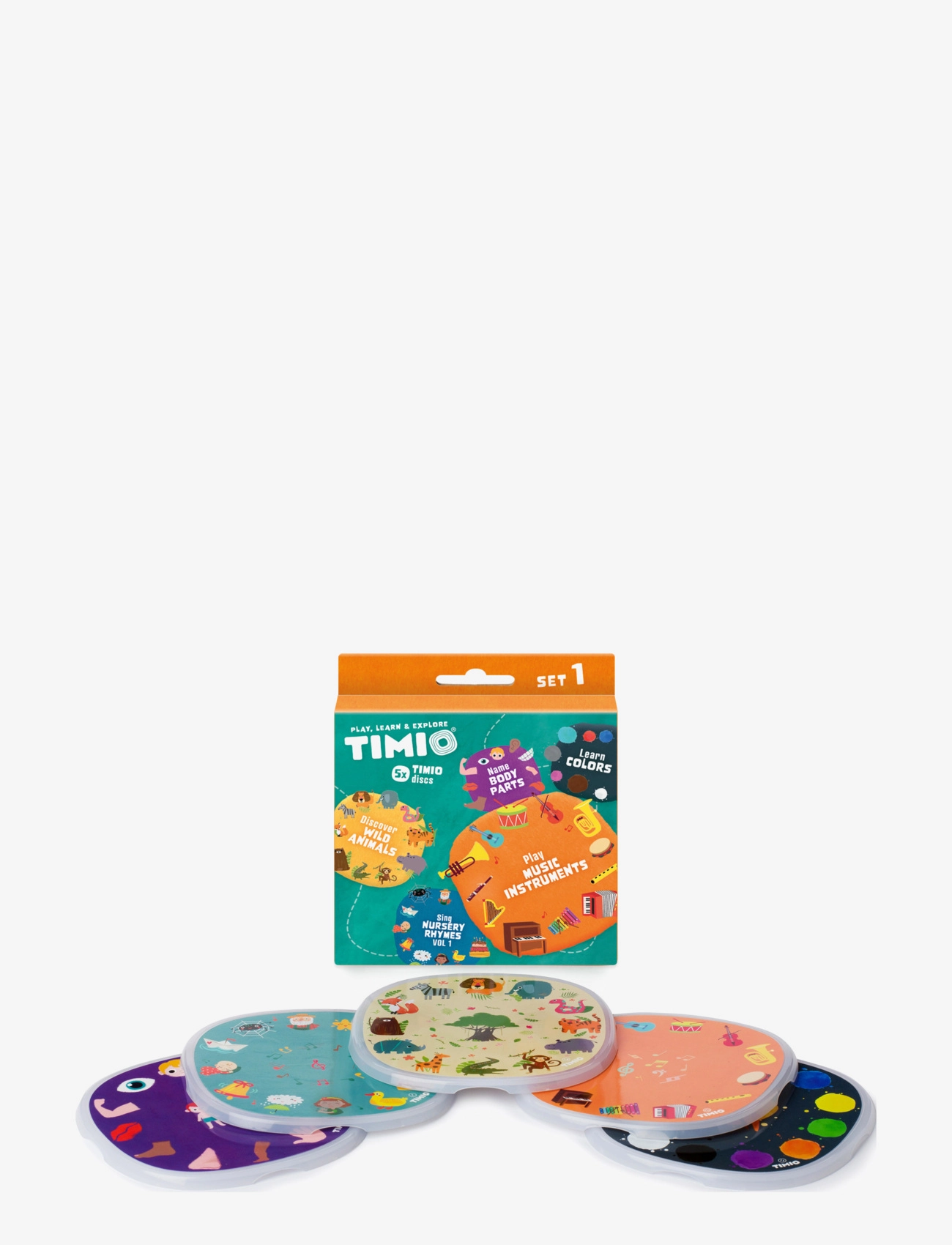 Timio - TIMIO Disc Set 1 - Wild Animals, Nursery Rhymes, Colours, Musical and Body Parts - multi coloured - 4