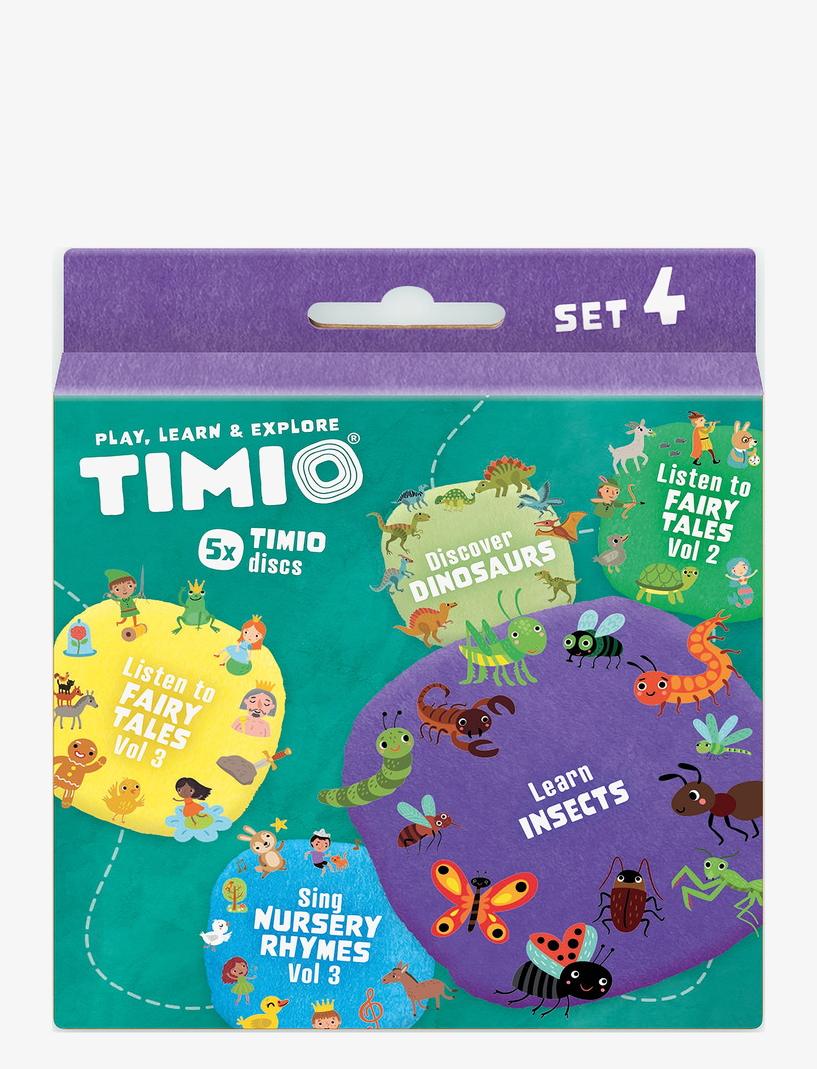 Timio Disc Set 4 Nursery Rhymes, Fairy Tales, Dinosaurs And Small Insects, Børn, Active Spil, Multi/mønstret, Str: ONE SIZE