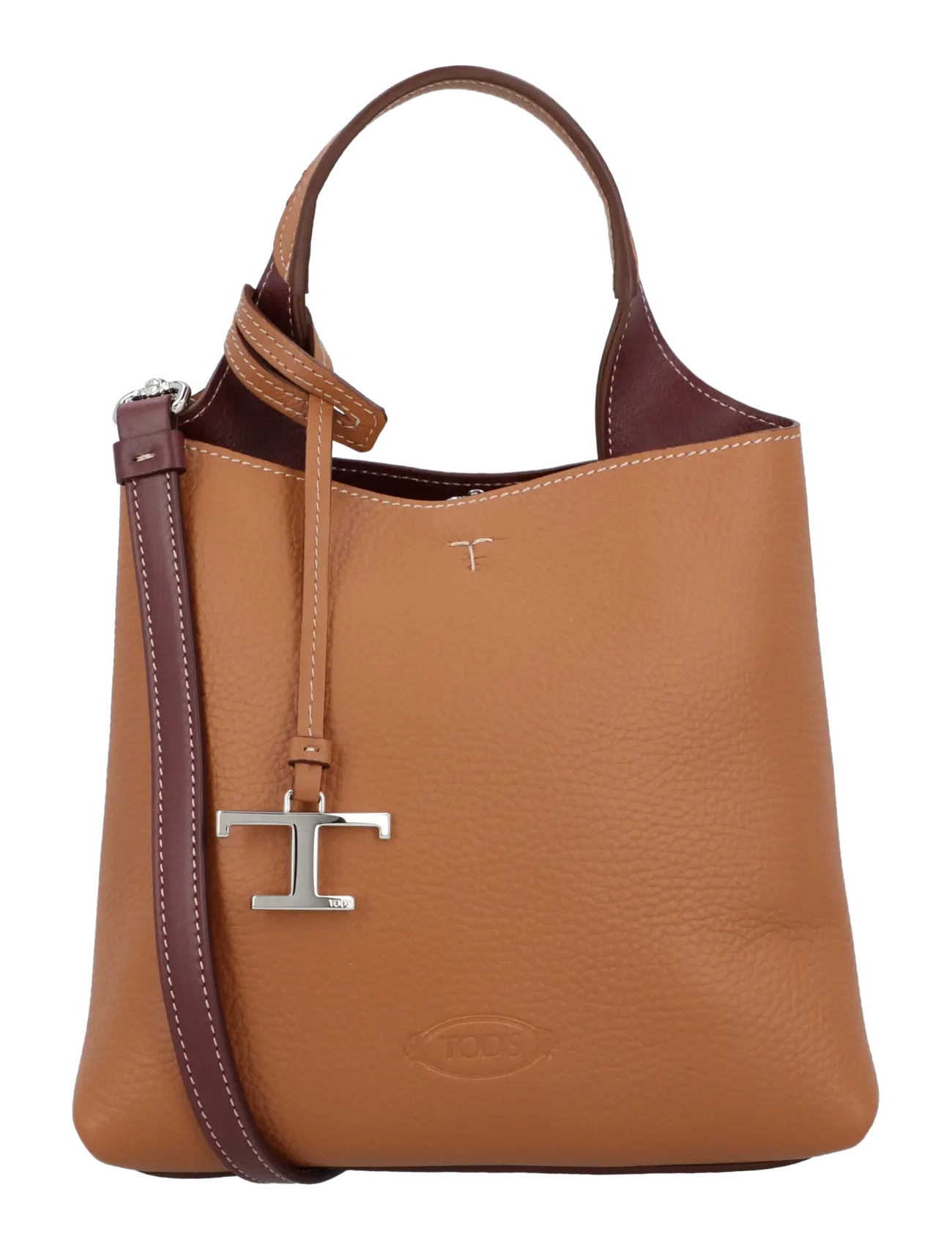 Tod's Mini Leather Tote - Bags - BROWN / brown