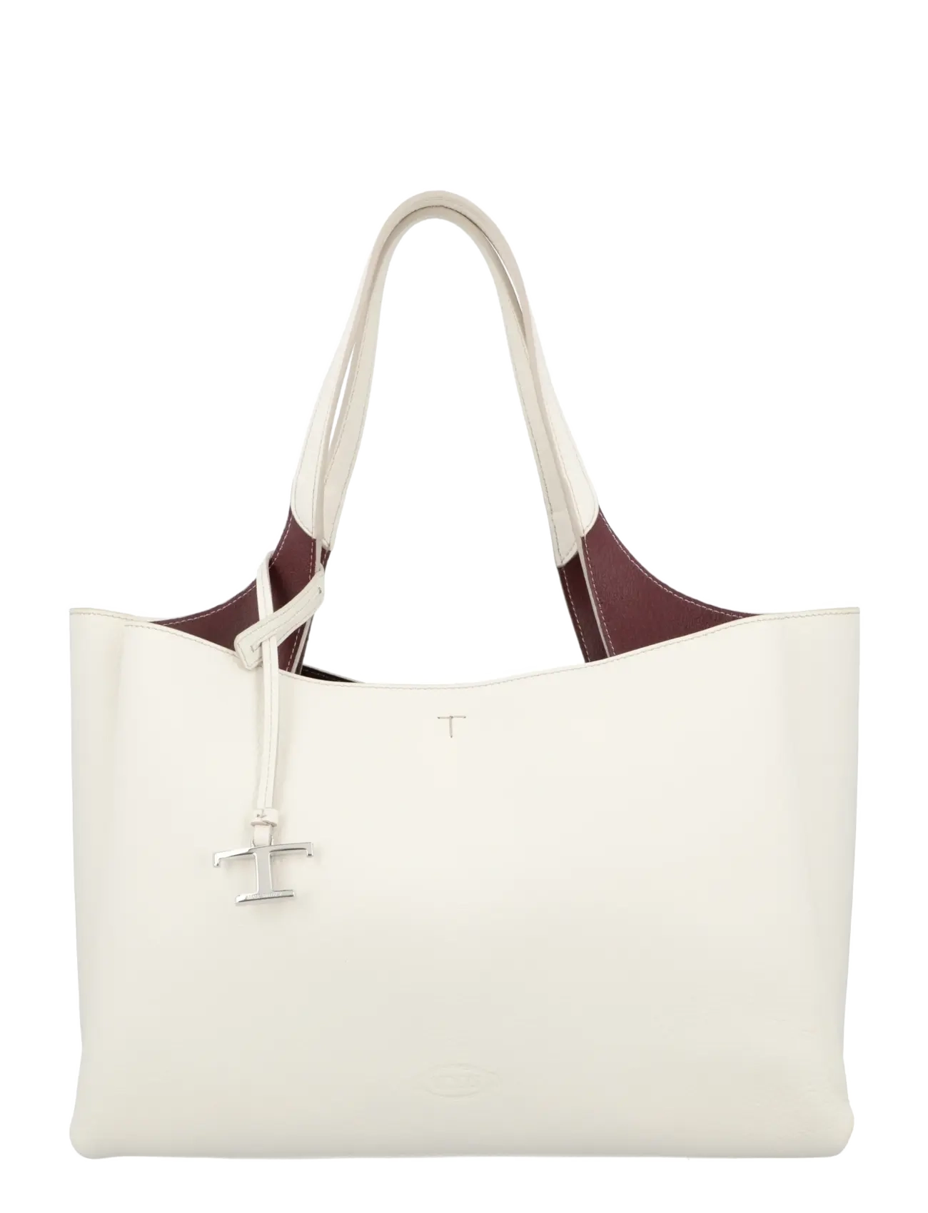 Tod's T Timeless Medium Leather Tote Bag, One Size, White, Tasker > Totes, Dame