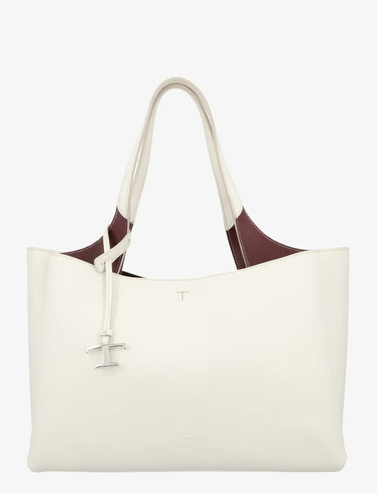 Tod's - T Timeless Medium Leather Tote Bag - tote bags - white - 0