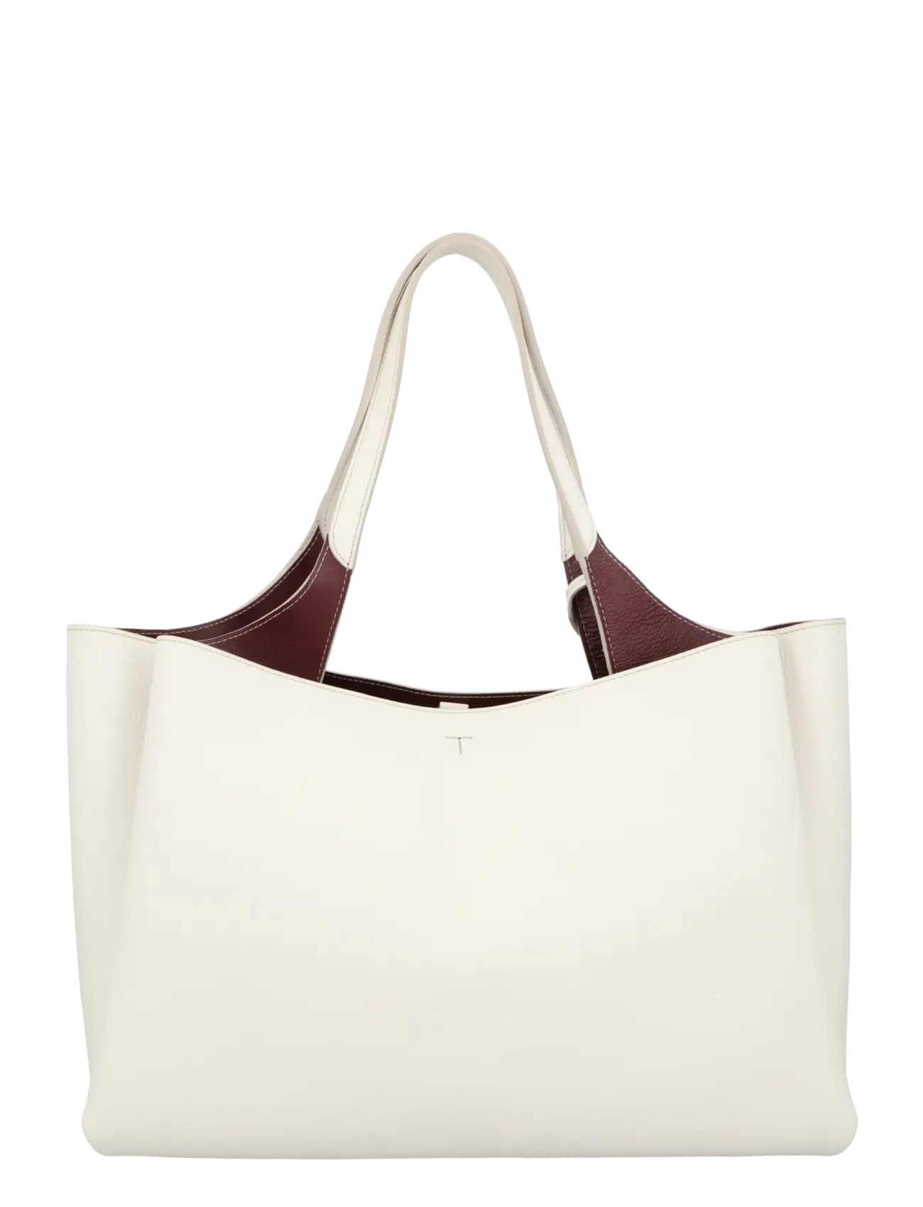 T Timeless Medium Leather Tote Bag 3
