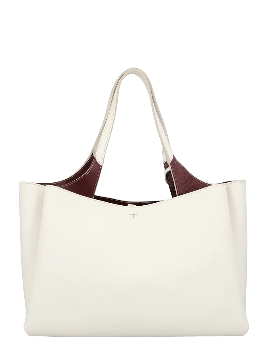 Tod's - T Timeless Medium Leather Tote Bag - tote bags - white - 2