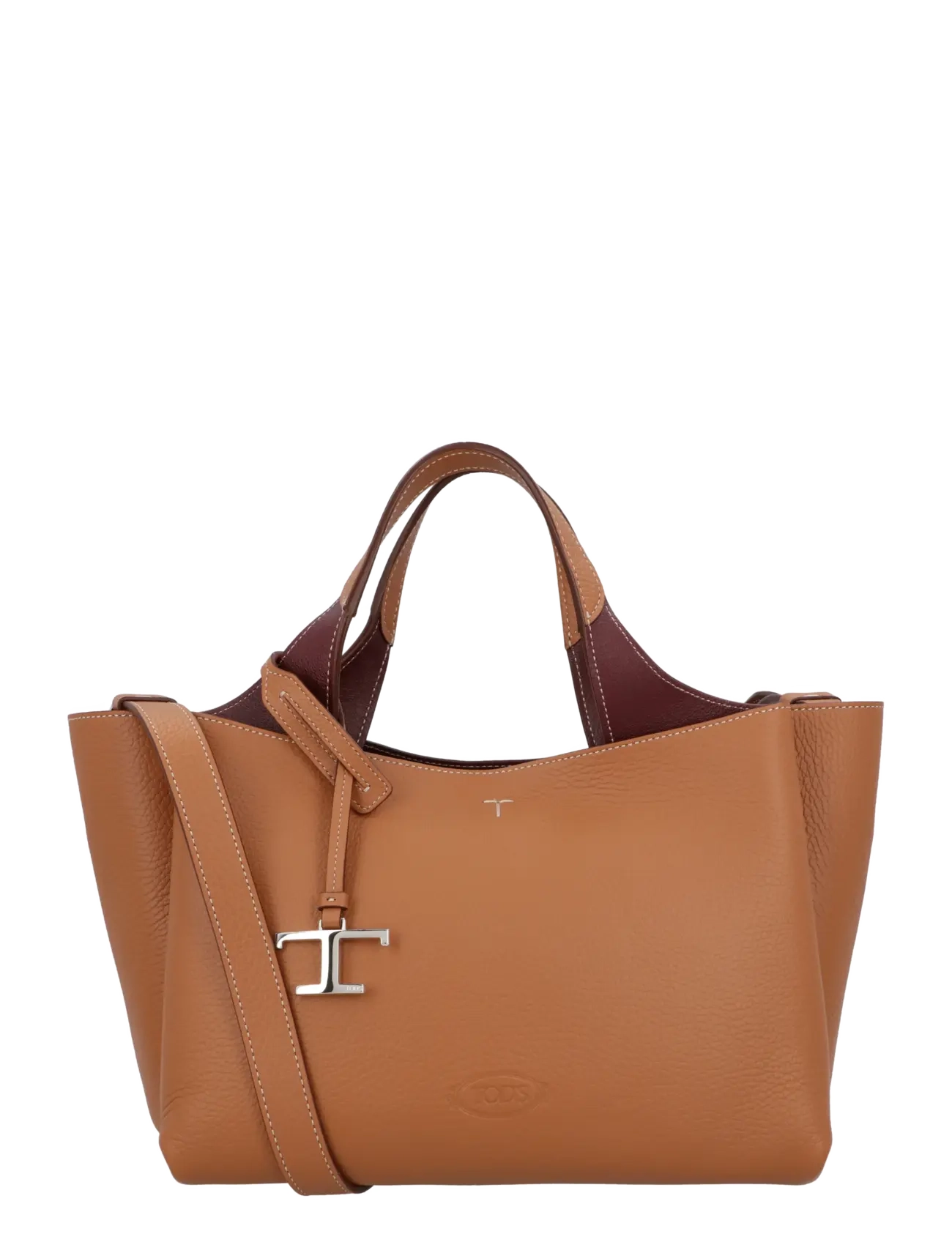 Tod's Mini Leather Tote Bag - Bags - BROWN / brown