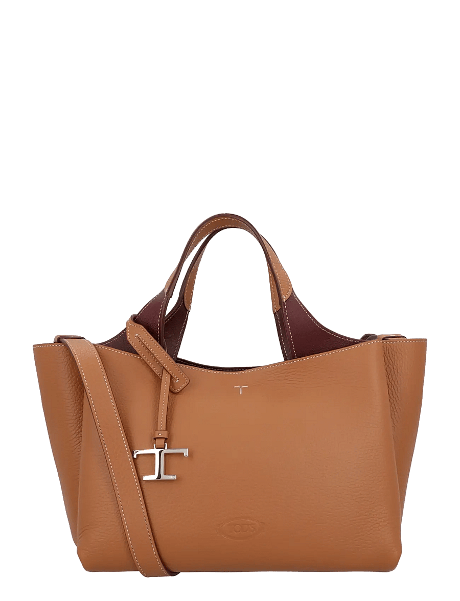 Tod's - Mini Leather Tote Bag - tote bags - brown - 0