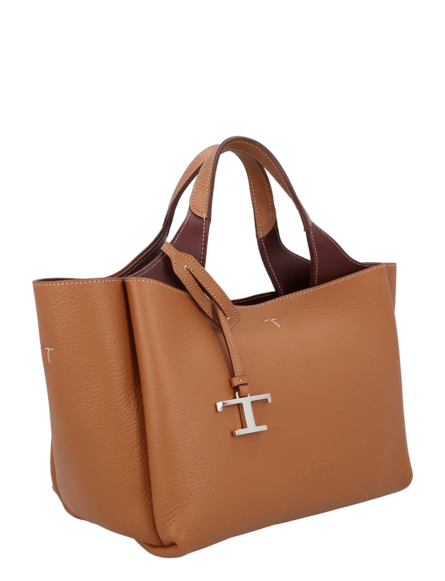 Tod's - Mini Leather Tote Bag - tote bags - brown - 1