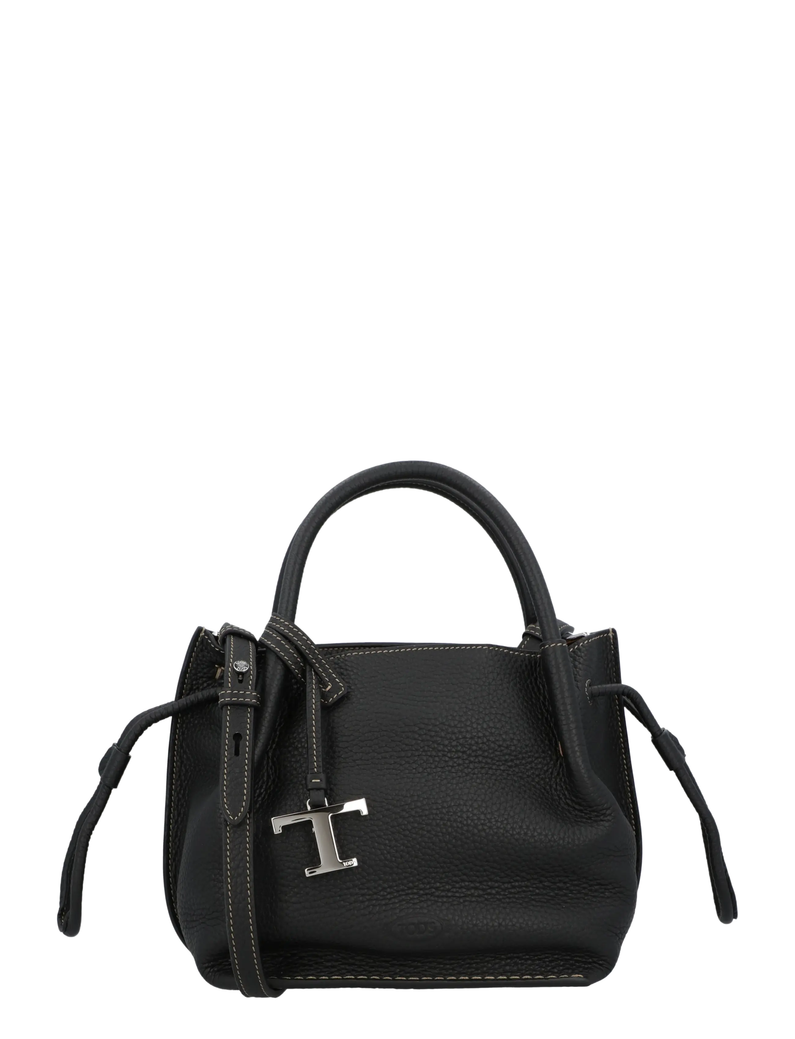 Tod's Leather Small Buz Bucket Bag, Kvinder, Top Håndtag Spandtaske, Sort, Str: ONE SIZE