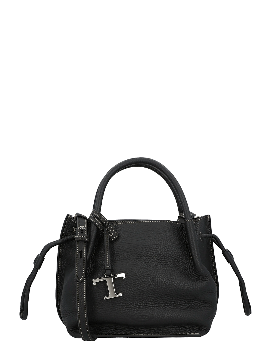 Tod's - Leather Small Buz Bucket Bag - bucket bags - black - 0