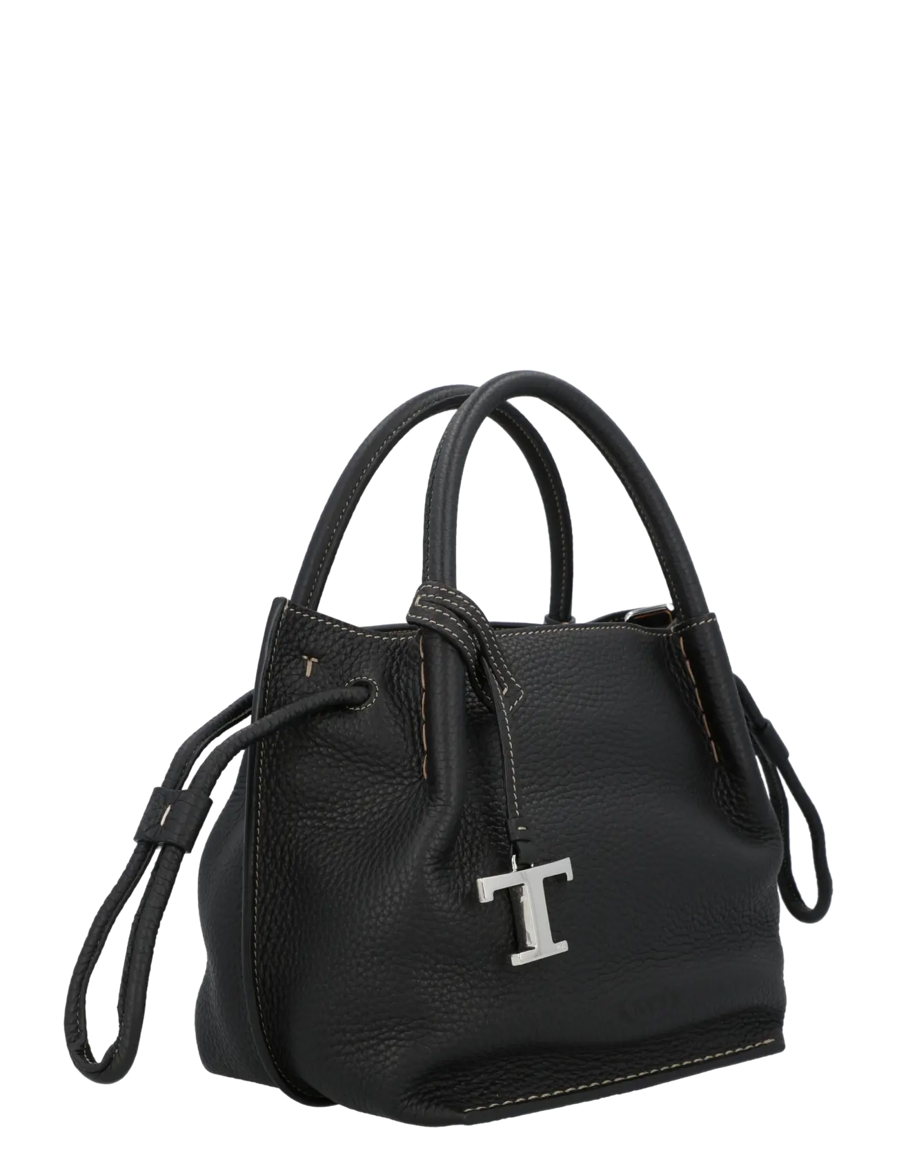 Tod's - Leather Small Buz Bucket Bag - bucket bags - black - 1