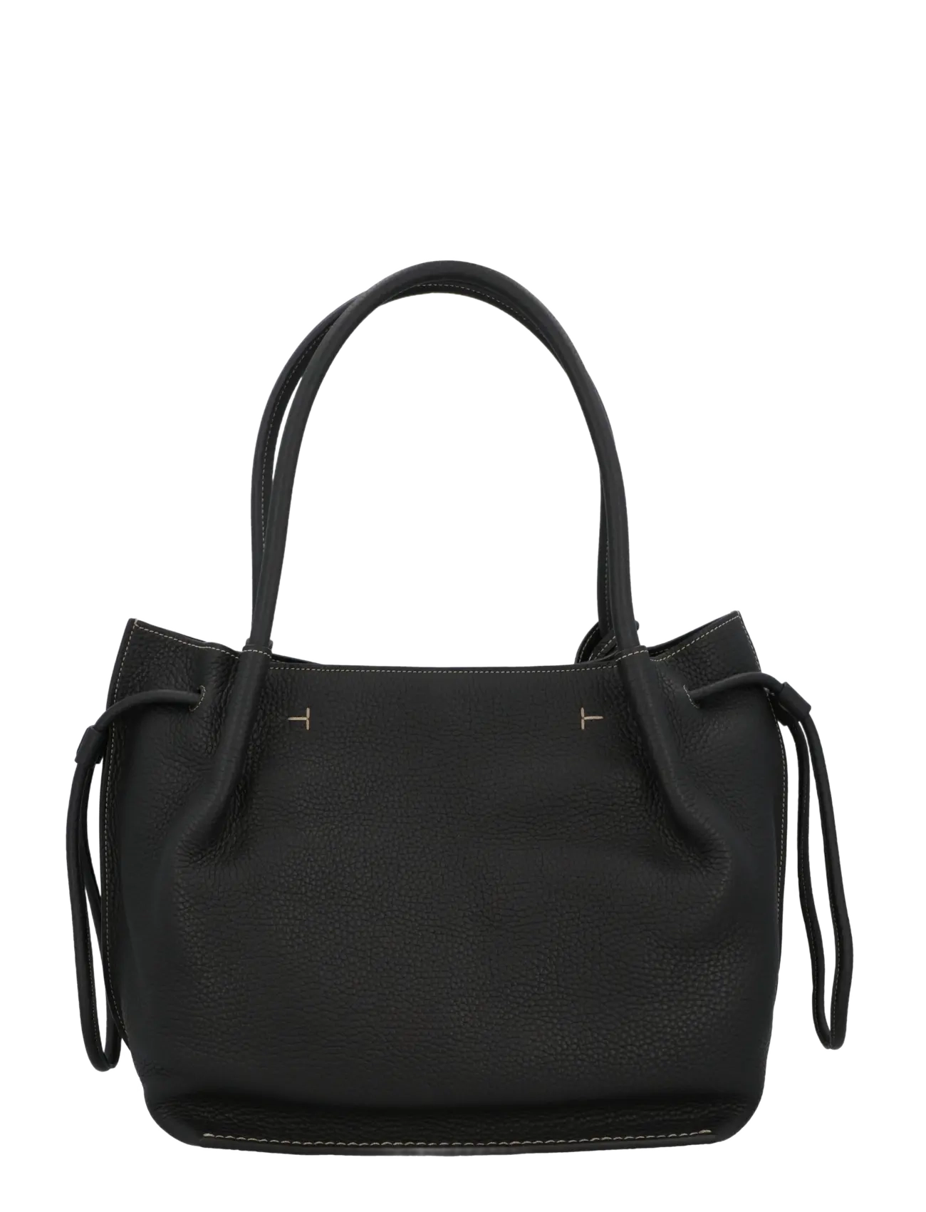 Tod's - Bucket Bag in Leather Medium - sutraukiamos rankinės - black - 2